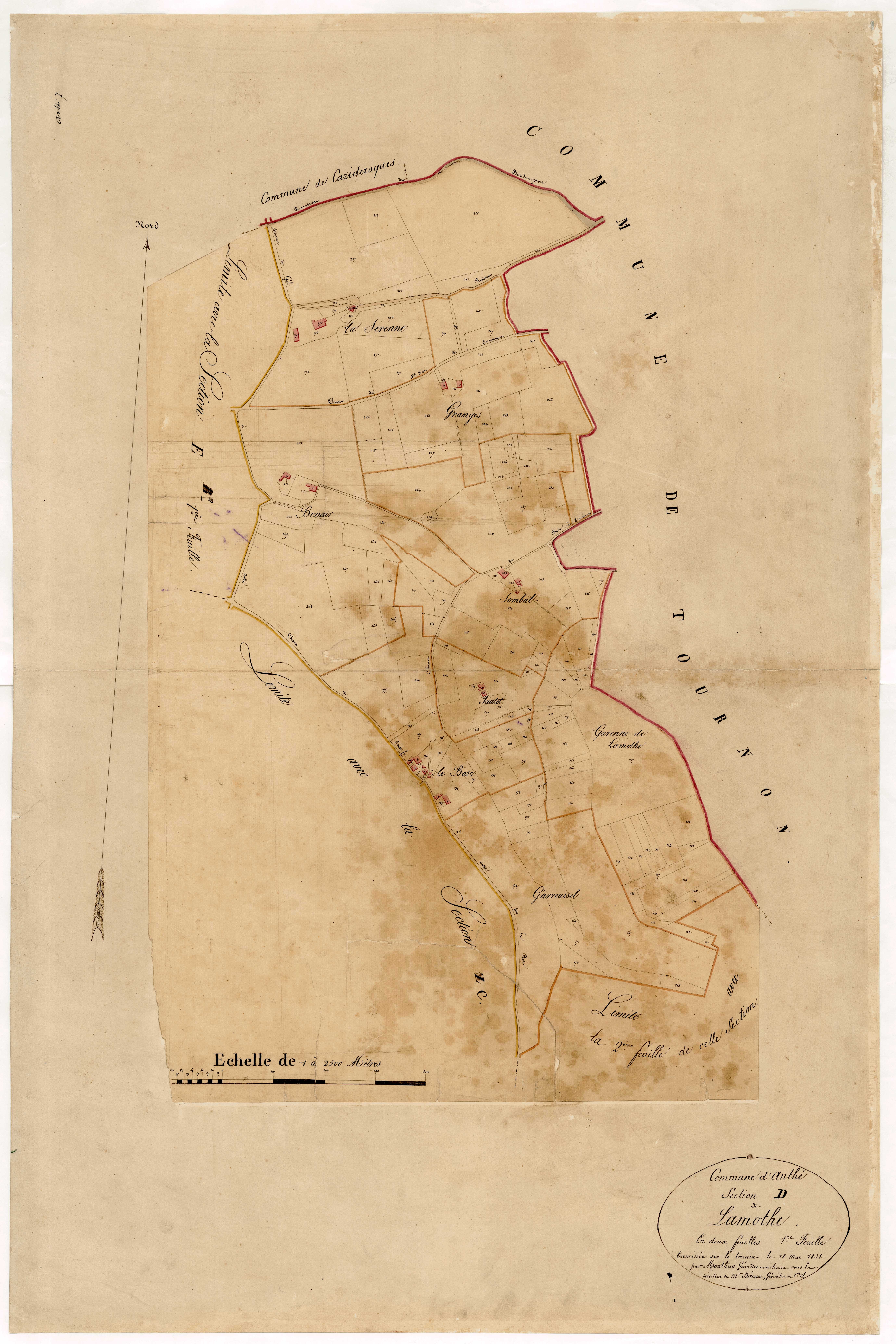 Plan napoléonien-D1 Lamothe, Anthé