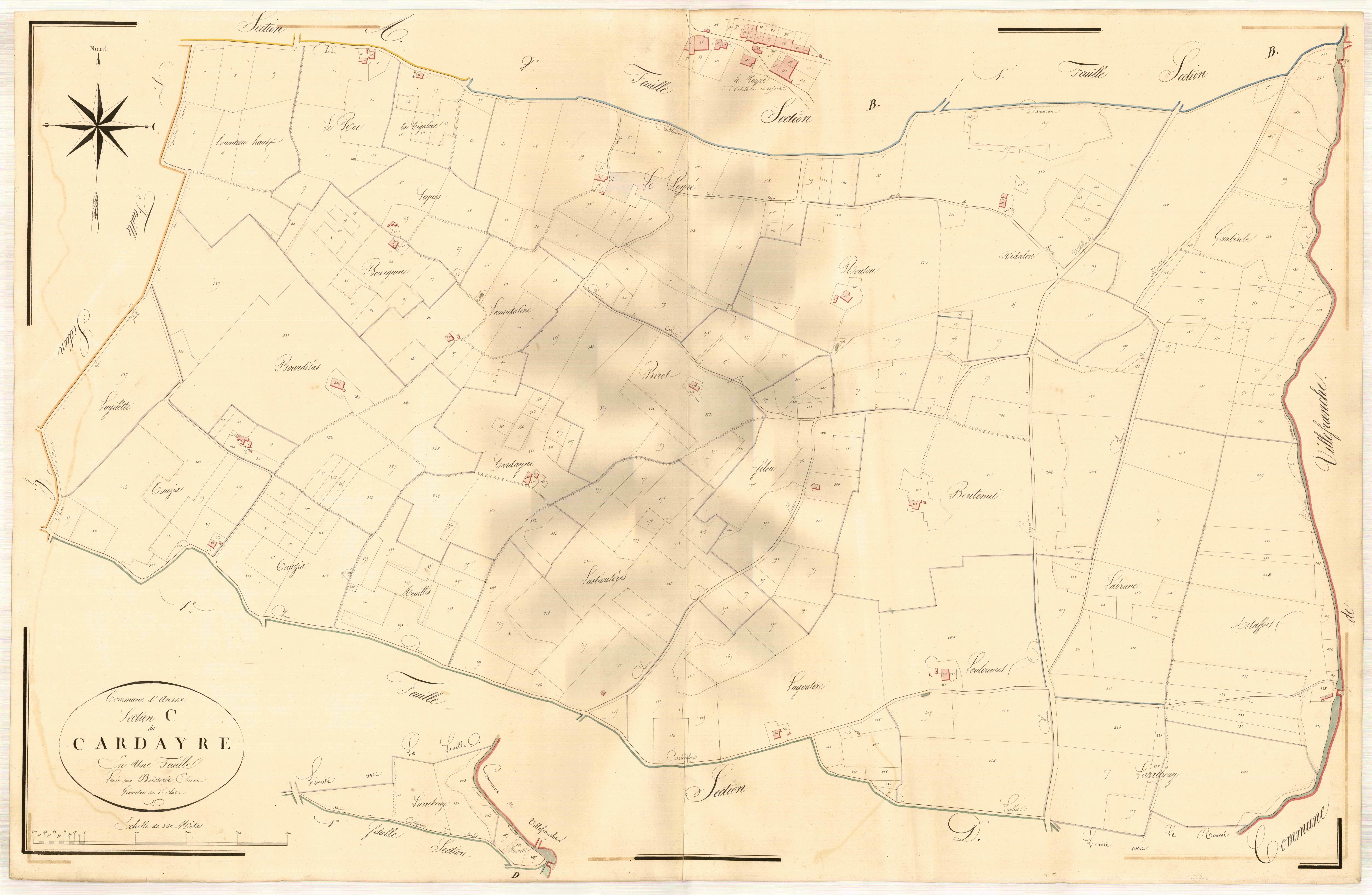 Plan napoléonien, atlas-C Cardayre, Anzex
