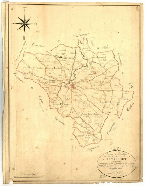 Plan napoléonien, atlas-Tableau d'assemblage, Astaffort