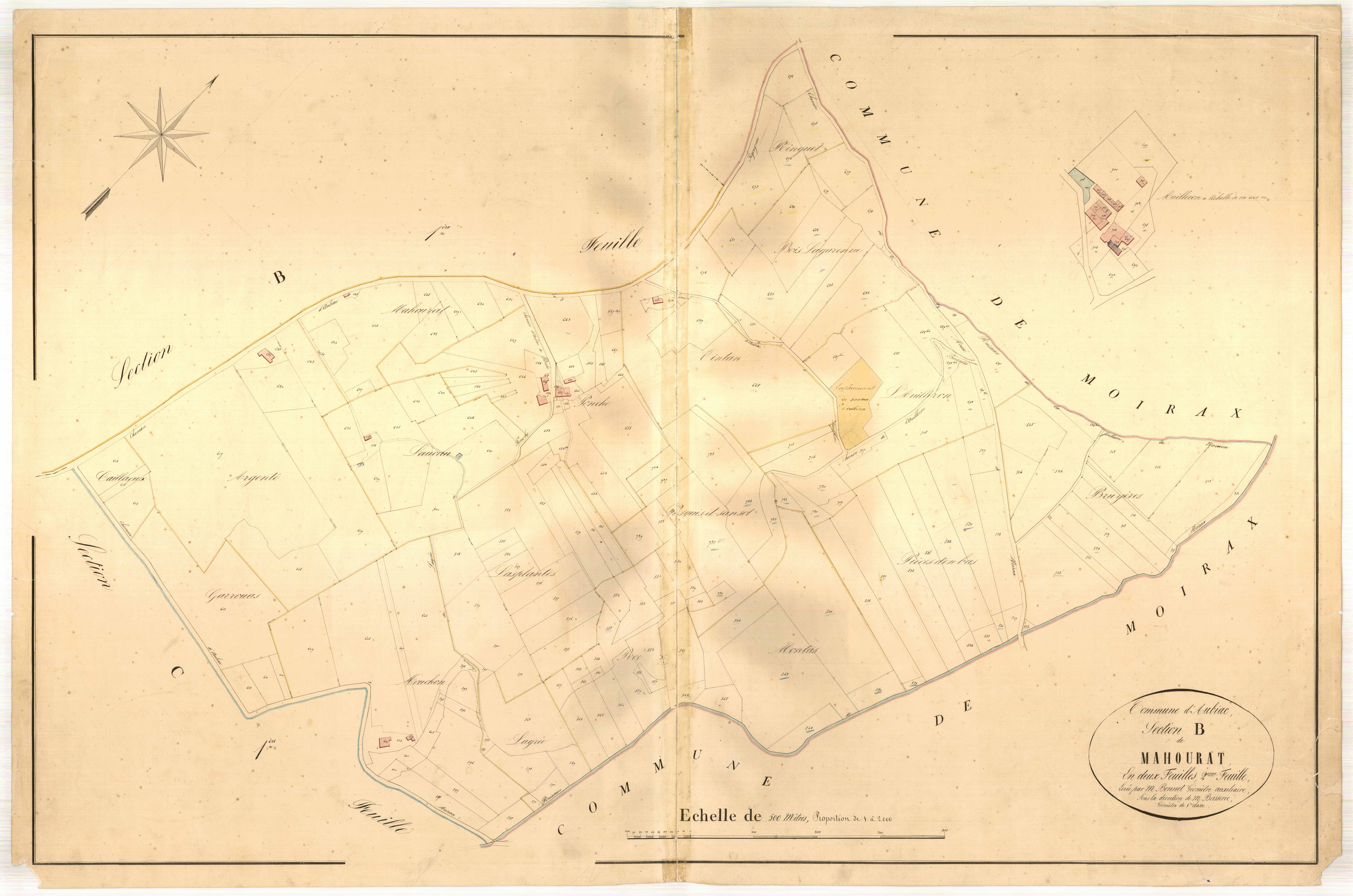 Plan napoléonien, atlas-B2 Mahourat, Aubiac