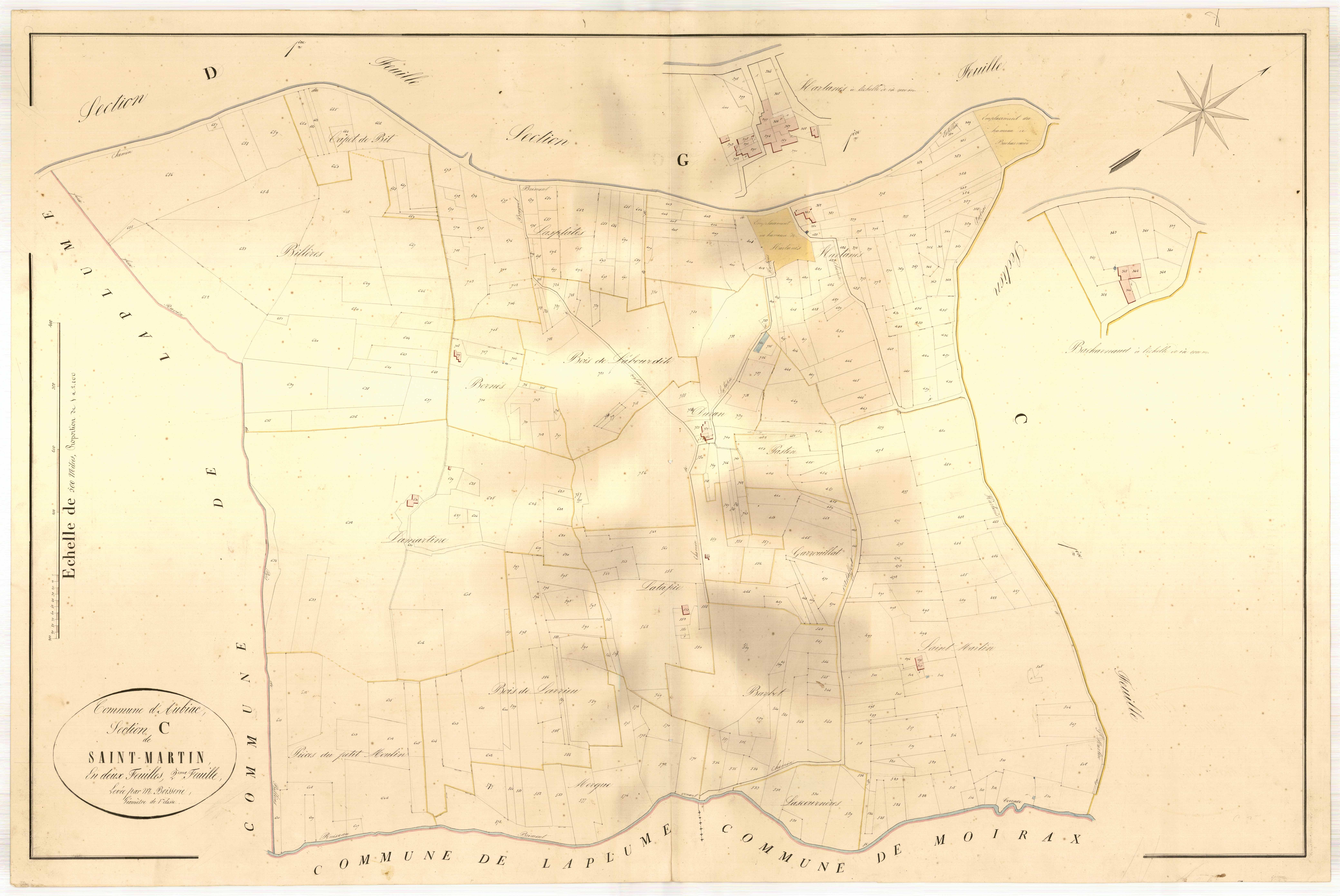 Plan napoléonien, atlas-C2 Saint-Martin, Aubiac