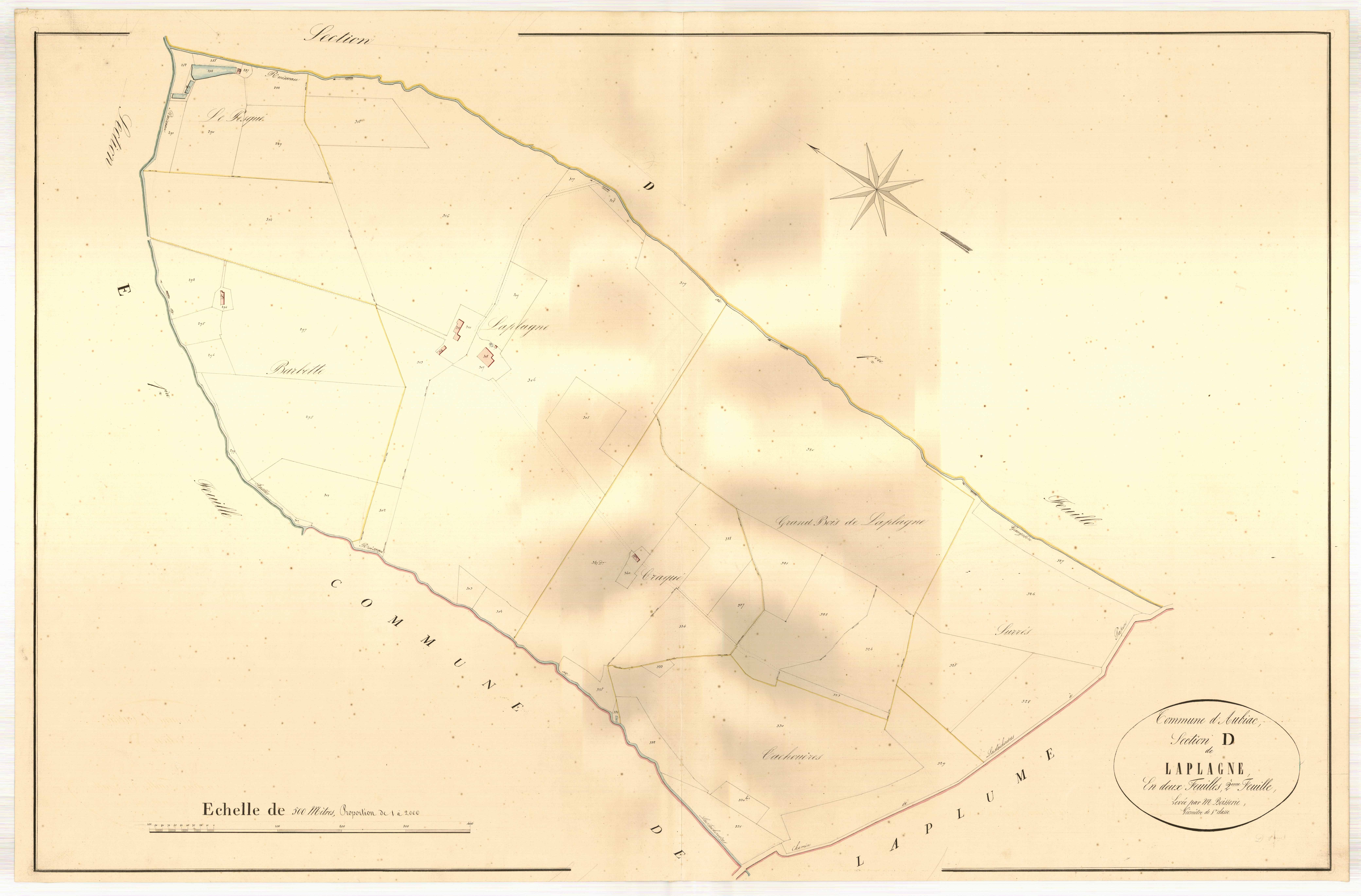 Plan napoléonien, atlas-D2 Laplagne, Aubiac