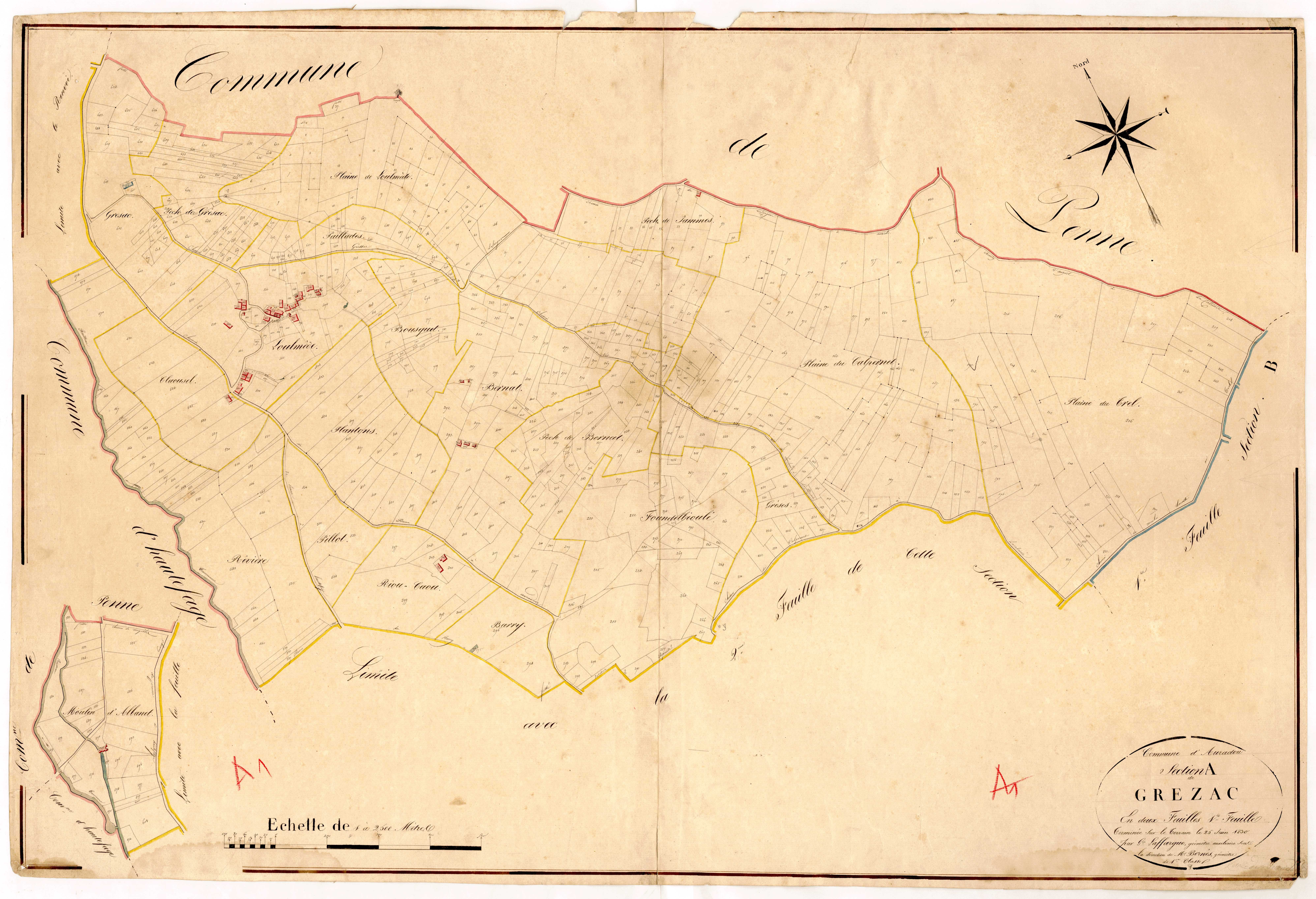 Plan napoléonien, atlas-A1 Grézac, Auradou