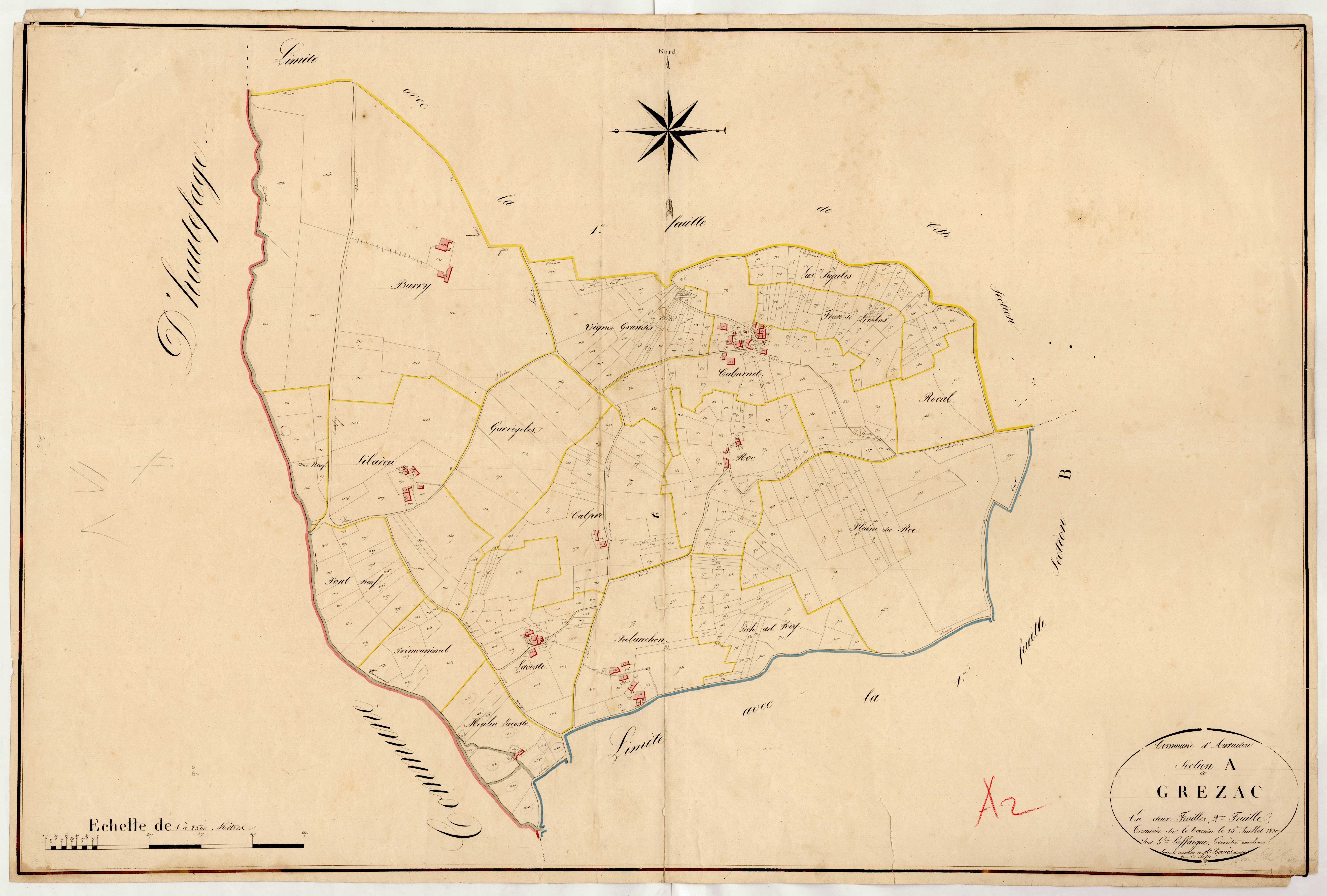 Plan napoléonien, atlas-A2 Grézac, Auradou