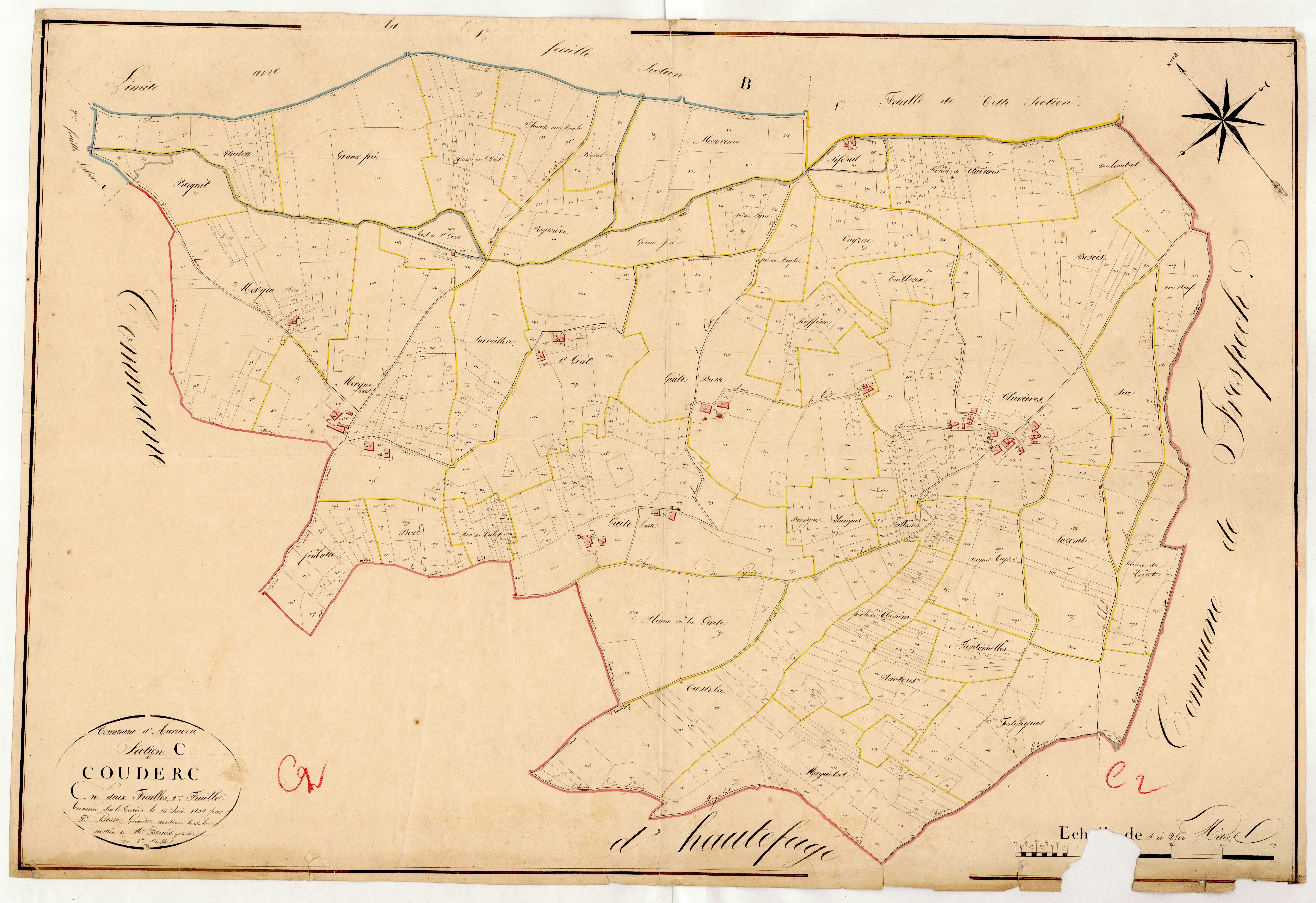 Plan napoléonien, atlas-C2 Couderc, Auradou