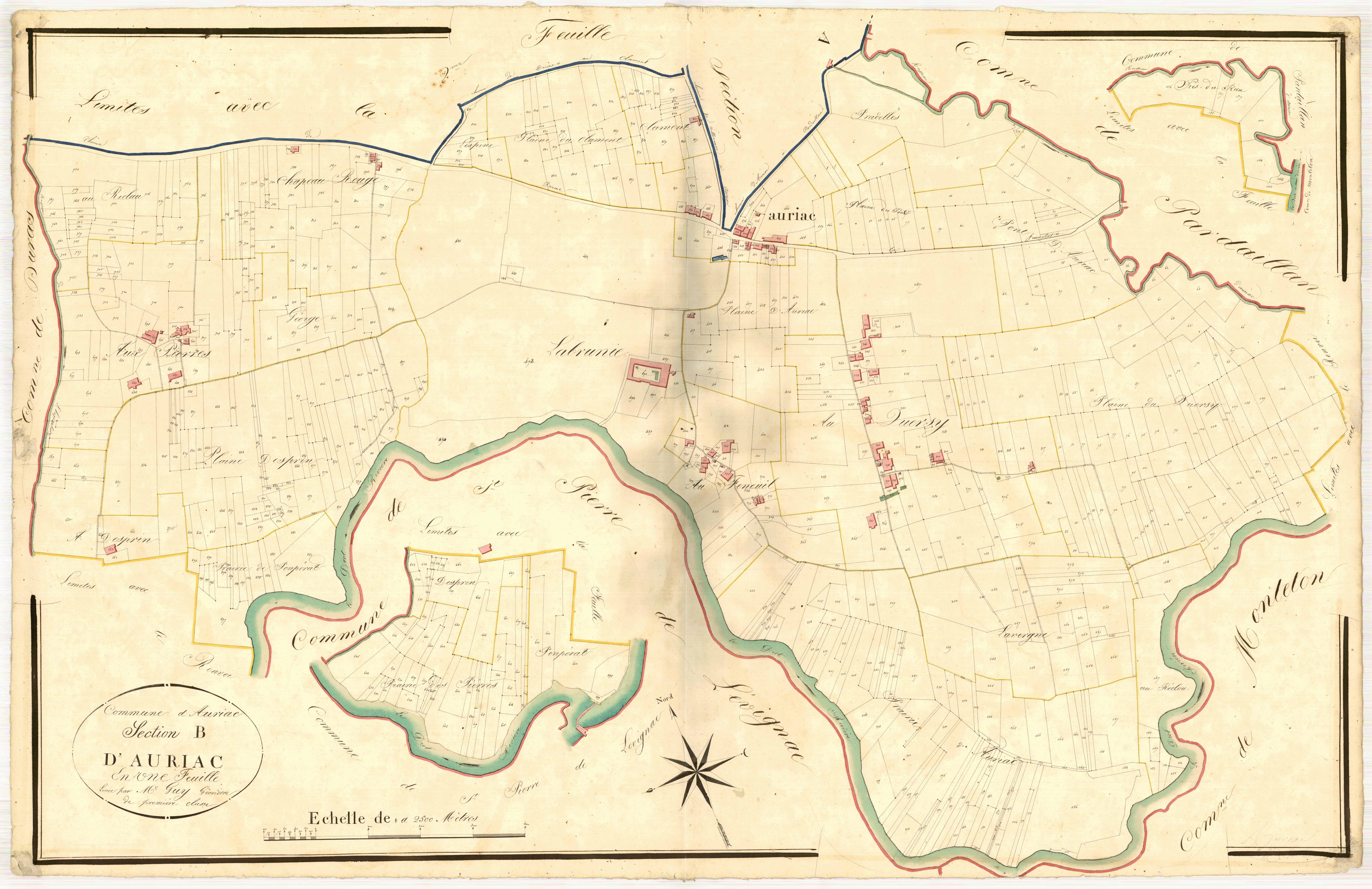 Plan napoléonien, atlas-B Auriac, Auriac-sur-Dropt