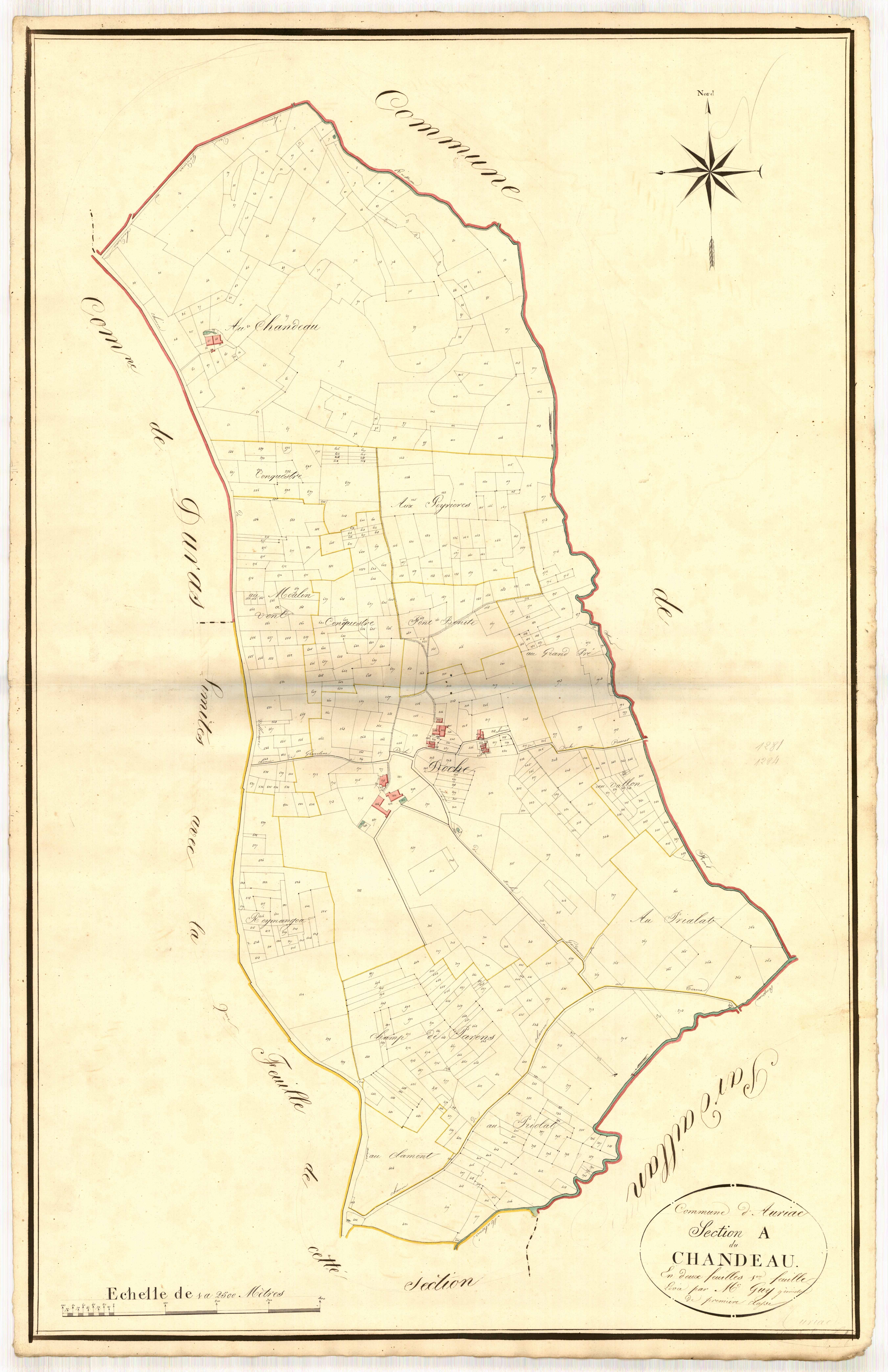 Plan napoléonien, atlas-A1 Le Chandeau, Auriac-sur-Dropt