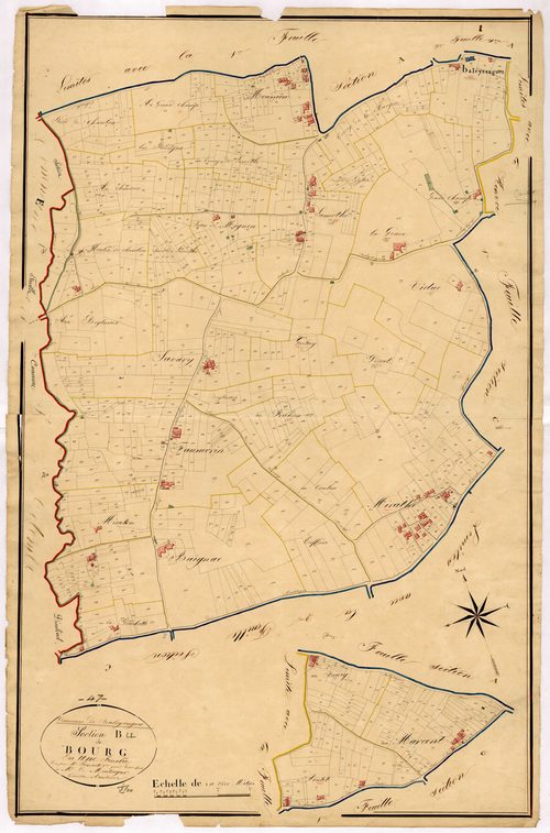 Plan napoléonien, atlas-B Le Bourg, Baleyssagues