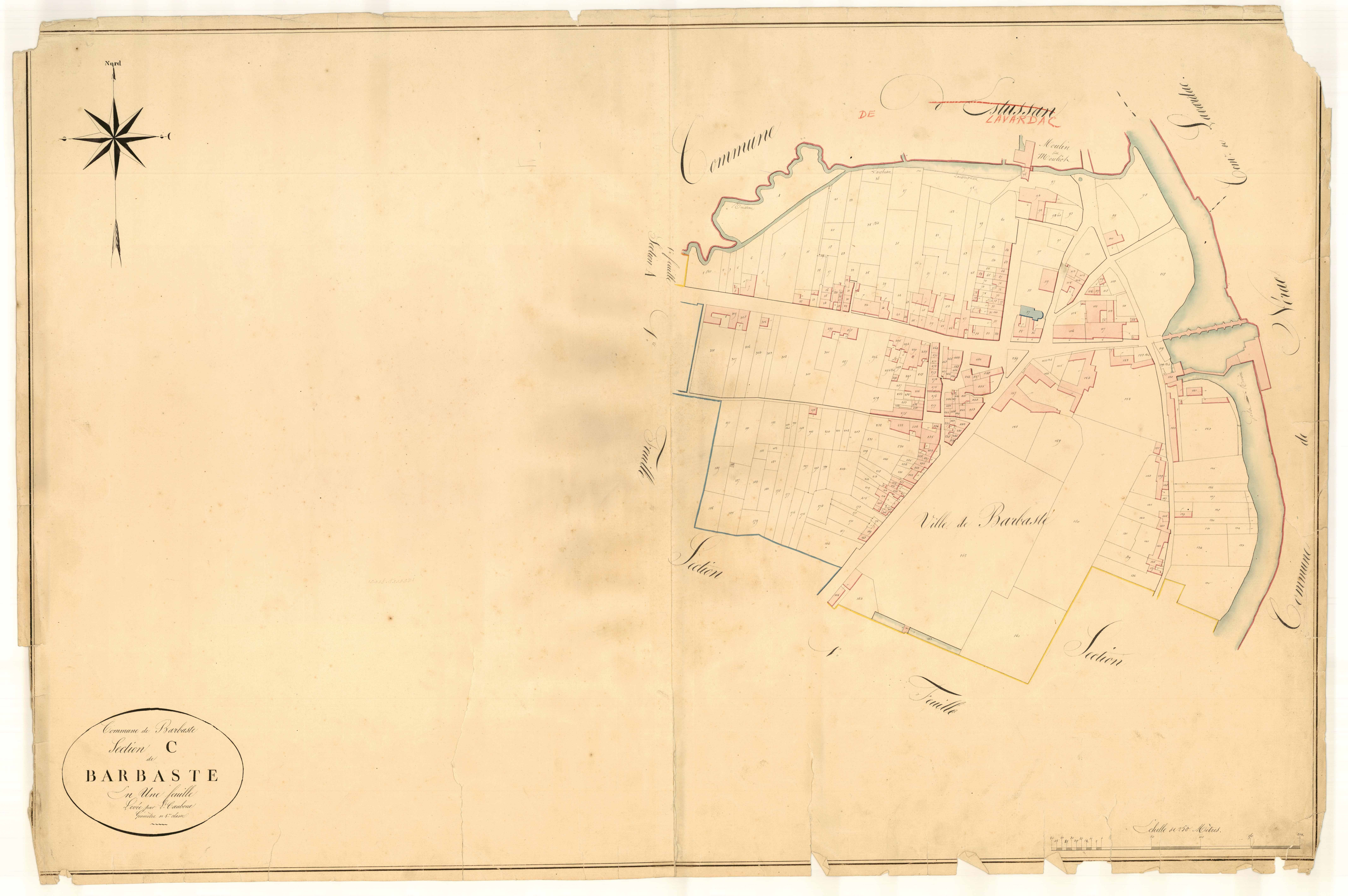 Plan napoléonien, atlas-C Barbaste, Barbaste
