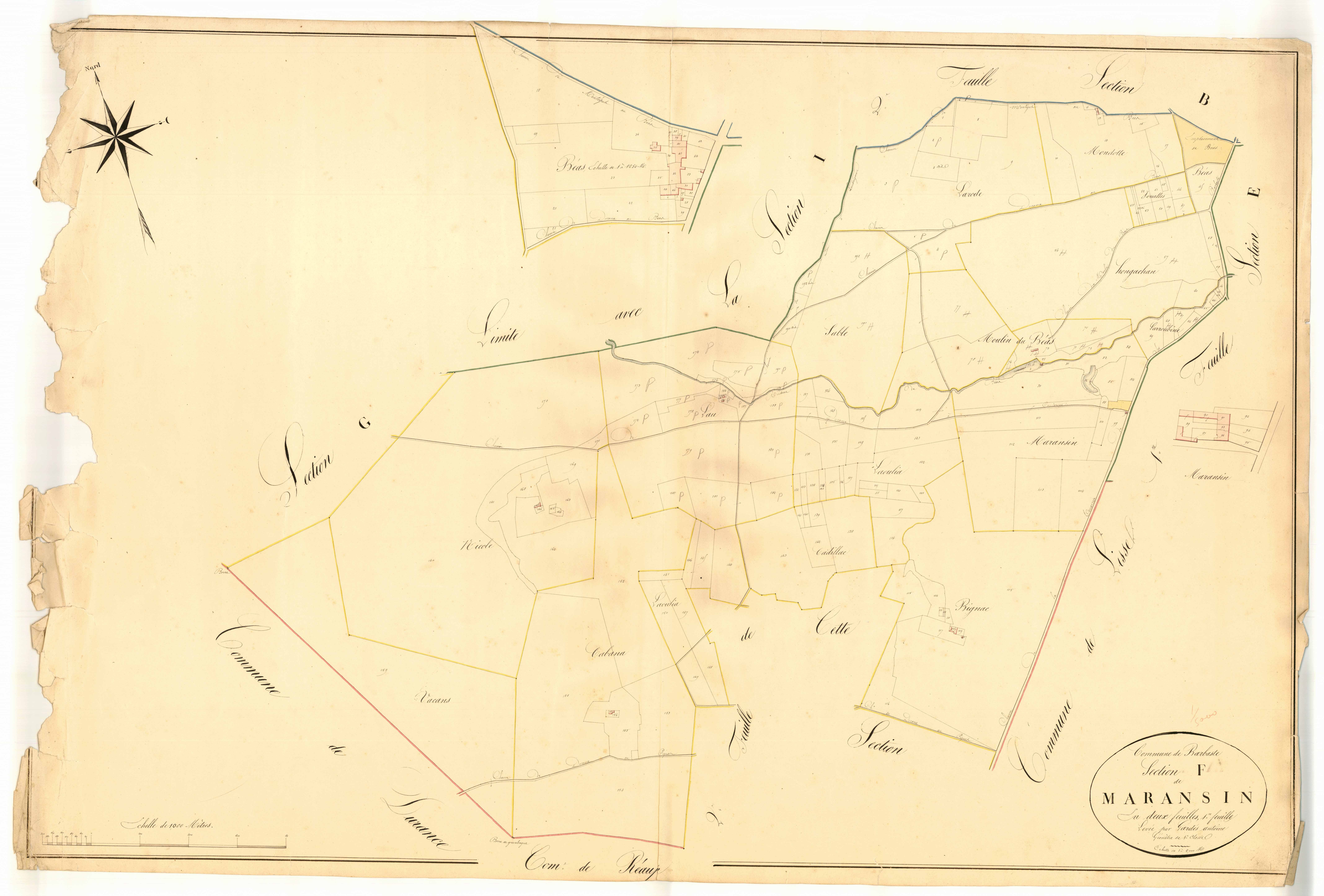Plan napoléonien, atlas-F1 Maransin, Barbaste