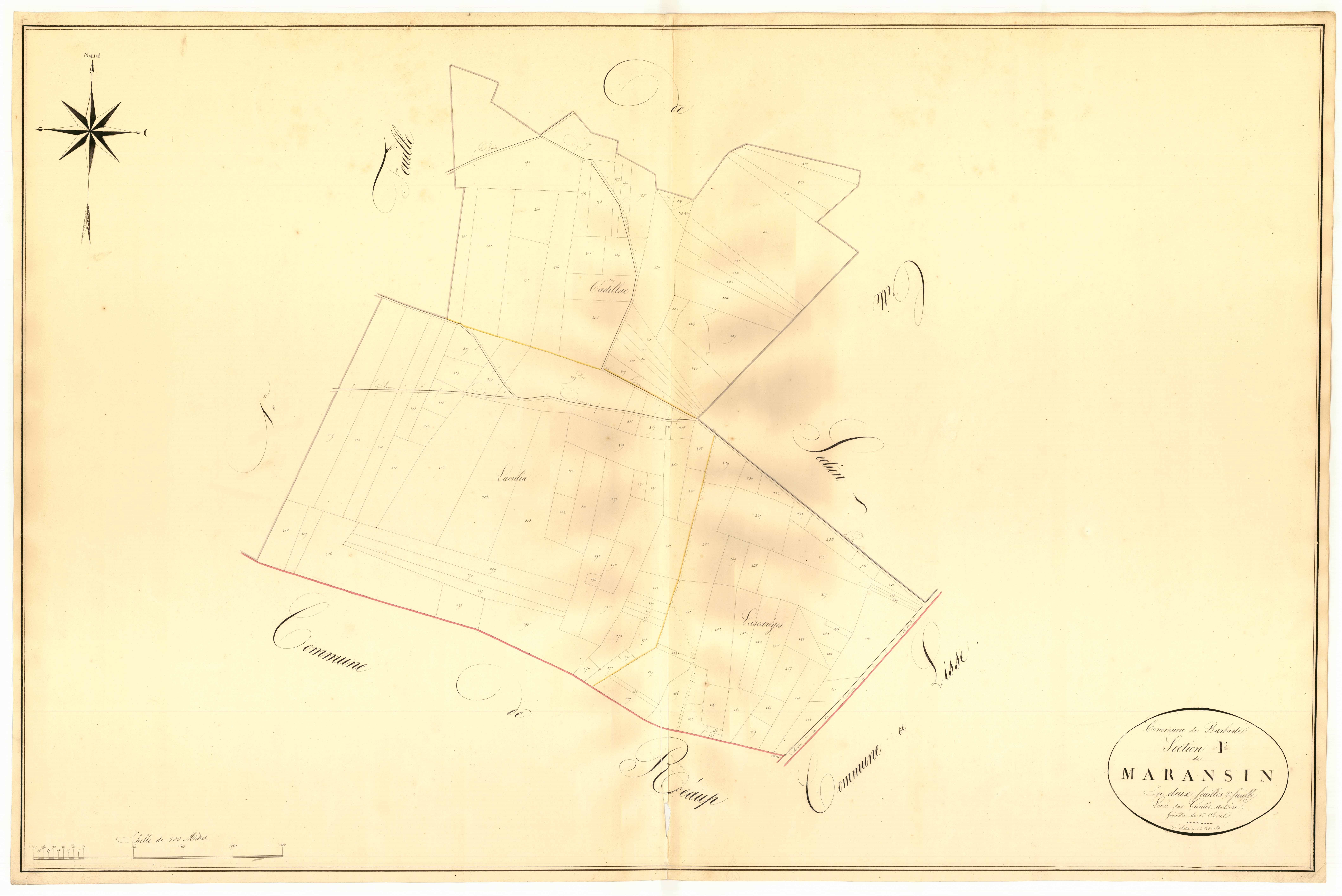 Plan napoléonien, atlas-F2 Maransin, Barbaste