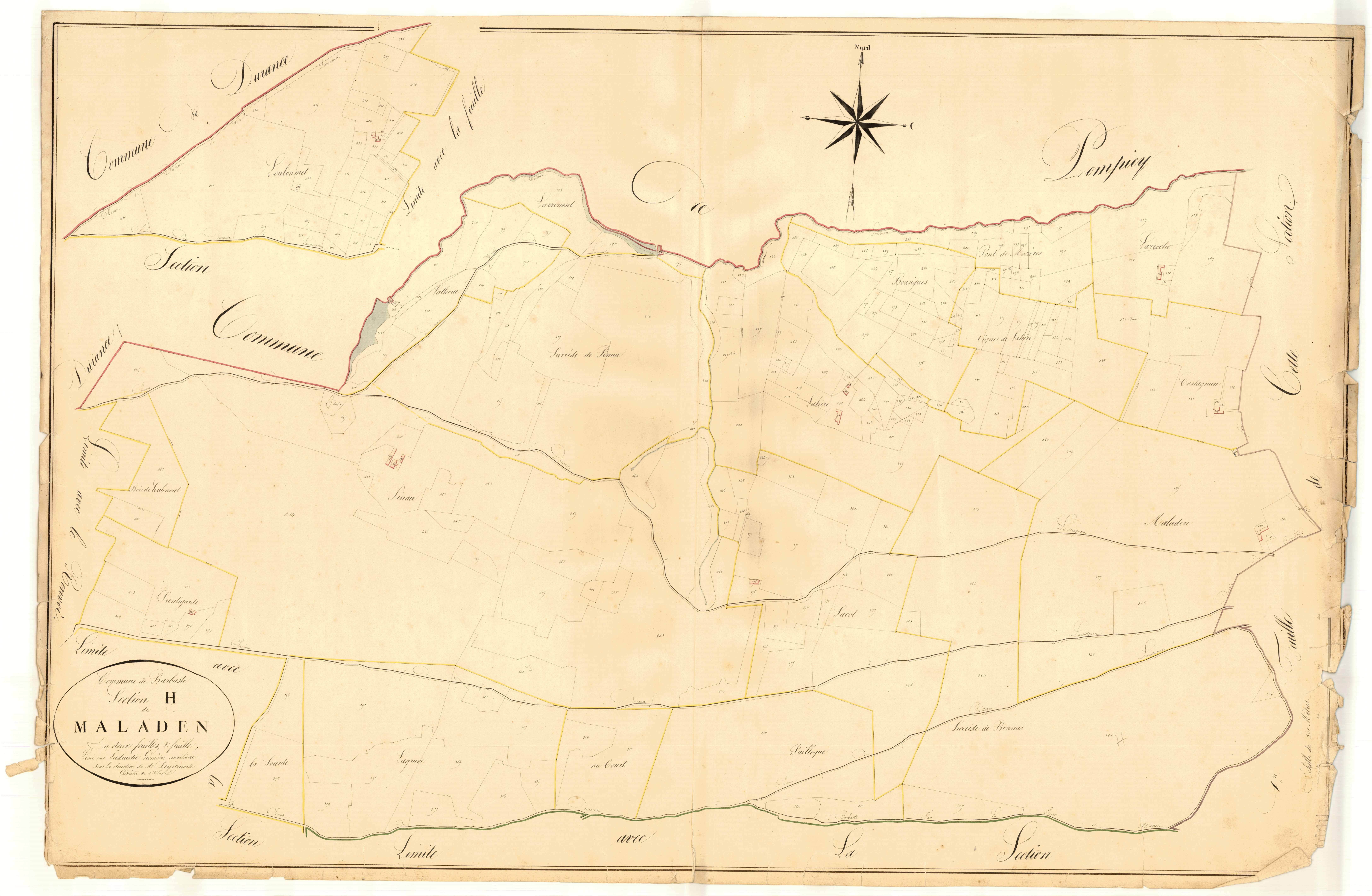 Plan napoléonien, atlas-H2 Maladen, Barbaste