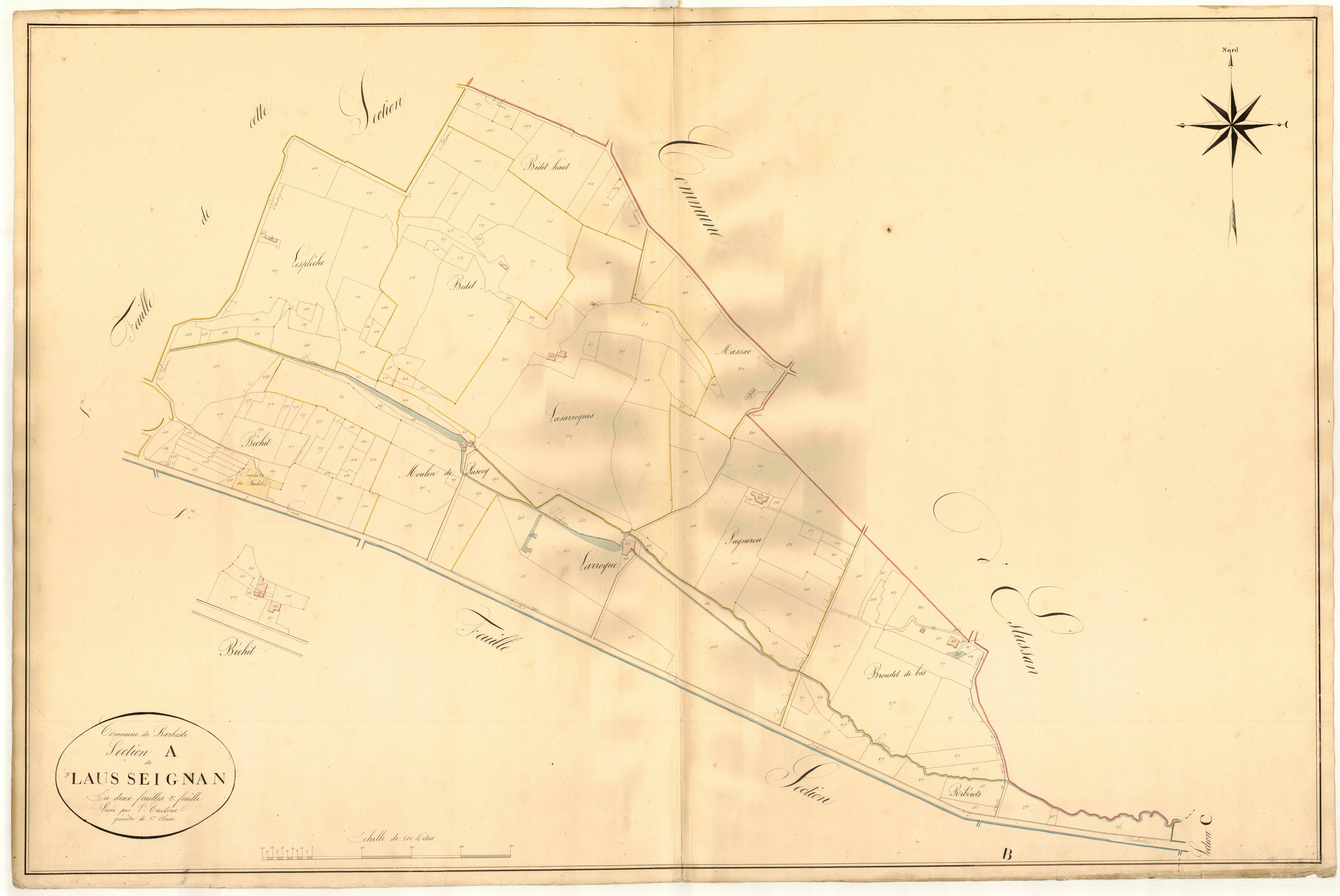 Plan napoléonien, atlas-A2 Lausseignan, Barbaste