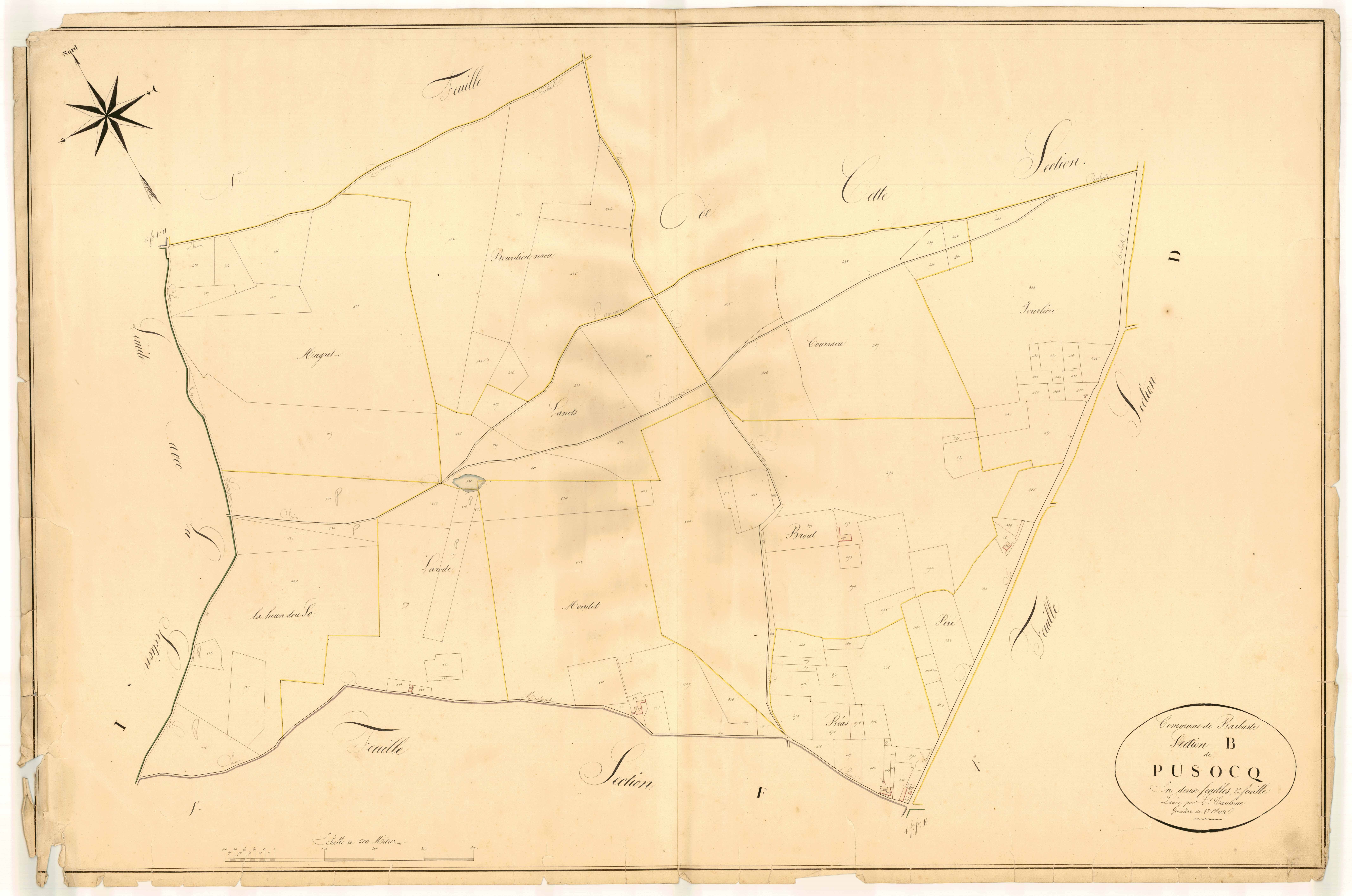 Plan napoléonien, atlas-B2 Pusocq, Barbaste