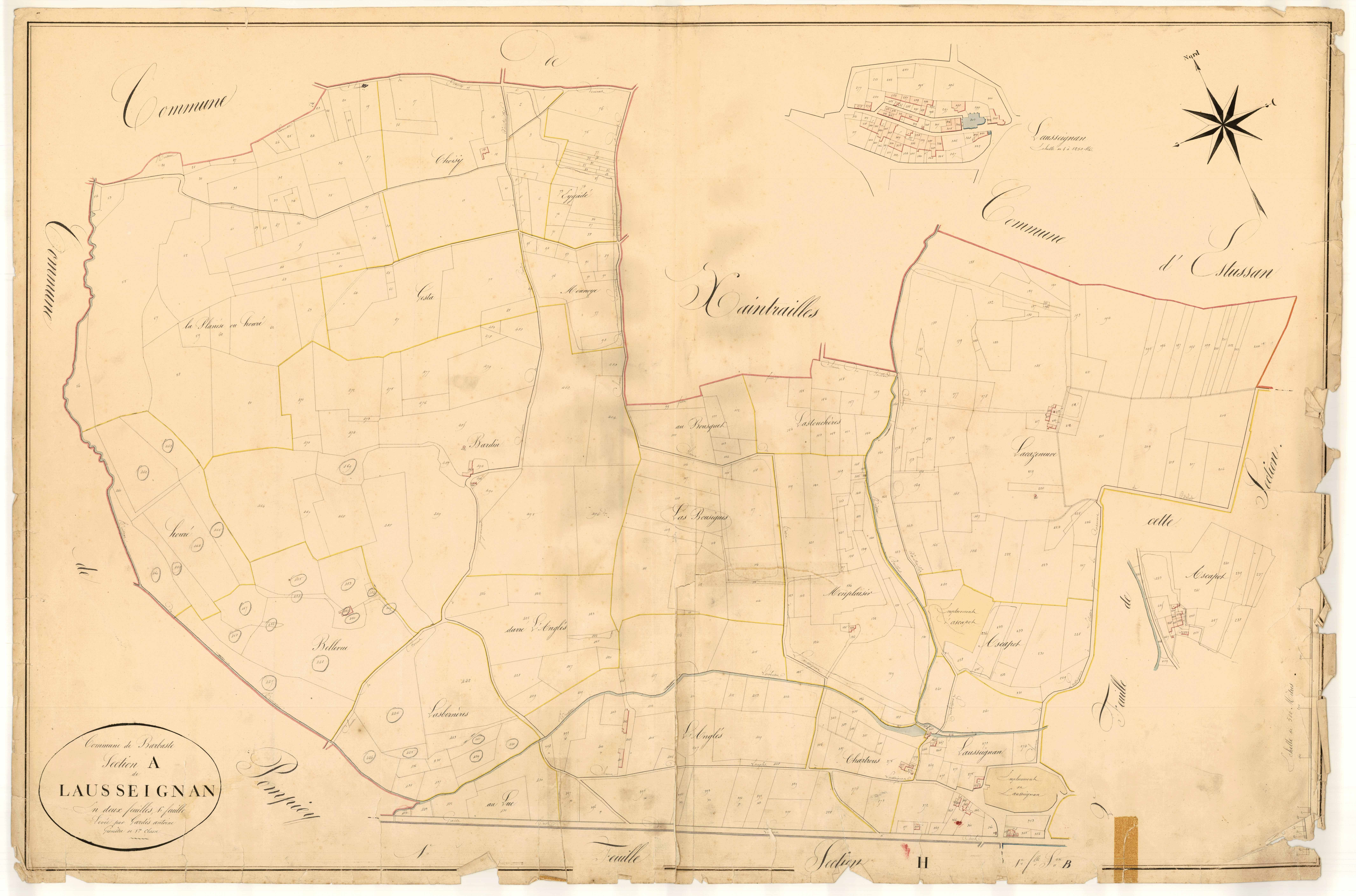 Plan napoléonien, atlas-A1 Lausseignan, Barbaste