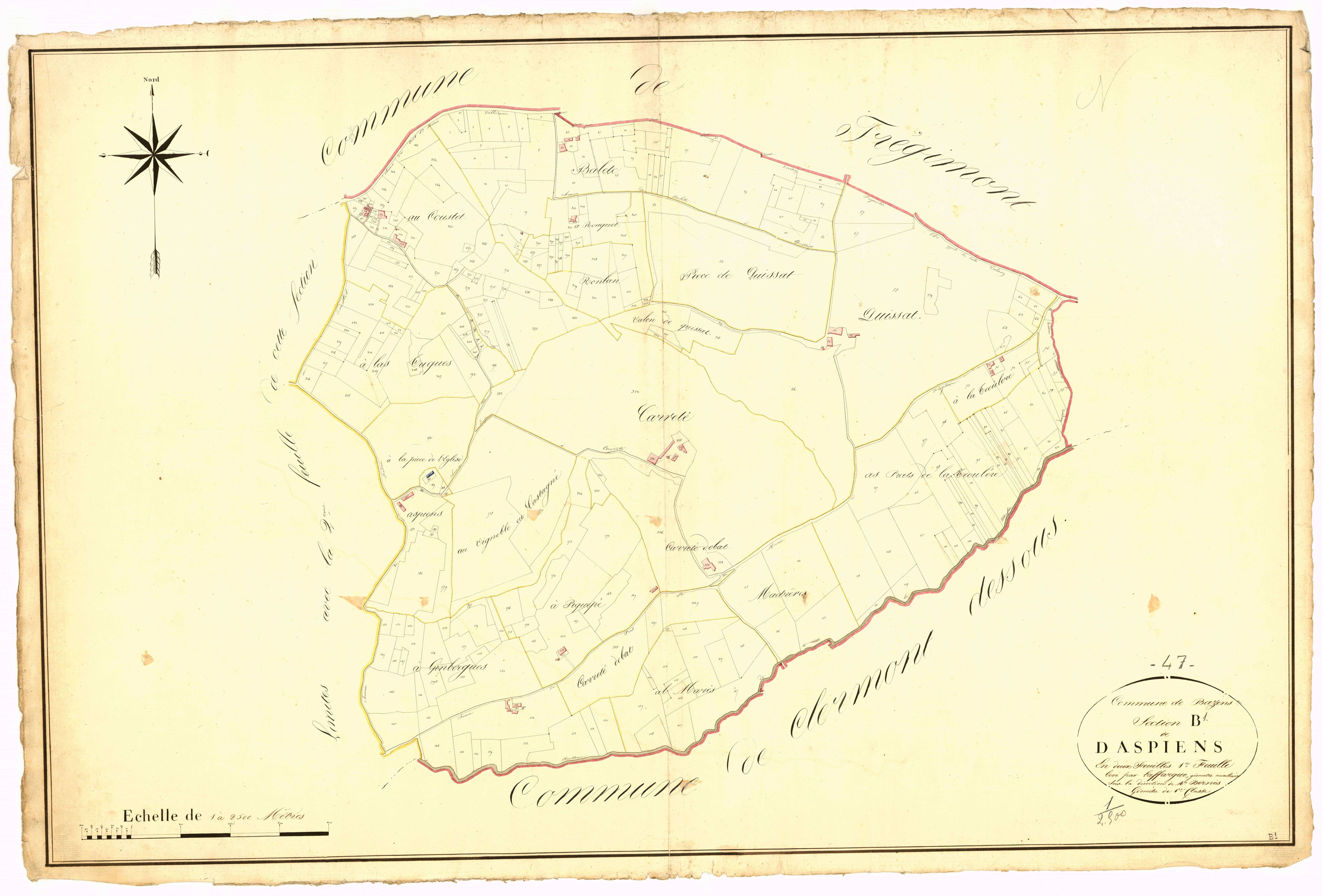 Plan napoléonien, atlas-B1 Daspiens, Bazens