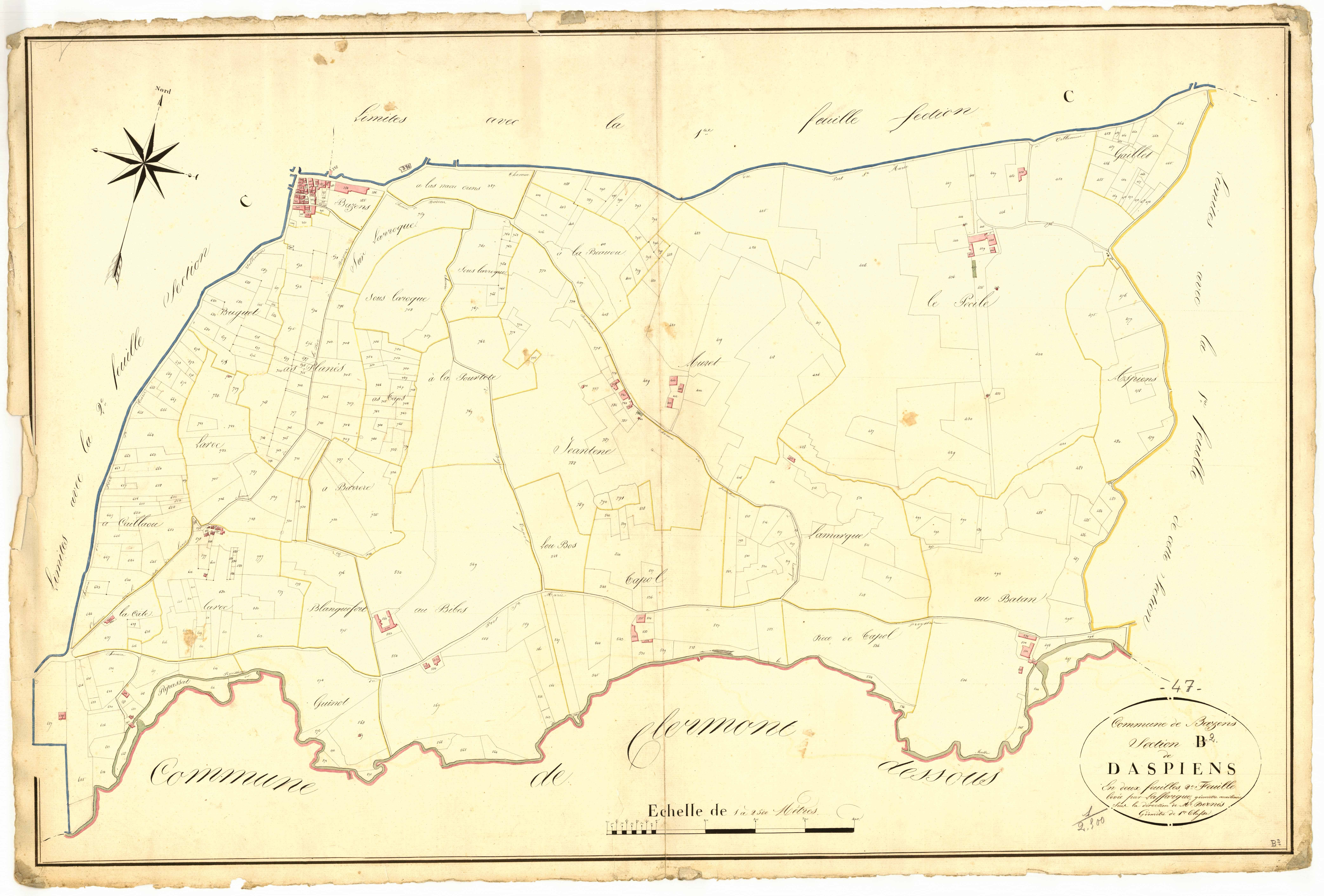 Plan napoléonien, atlas-B2 Daspiens, Bazens