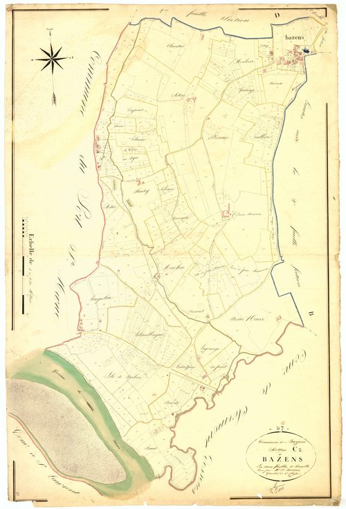 Plan napoléonien, atlas-C2 Bazens, Bazens