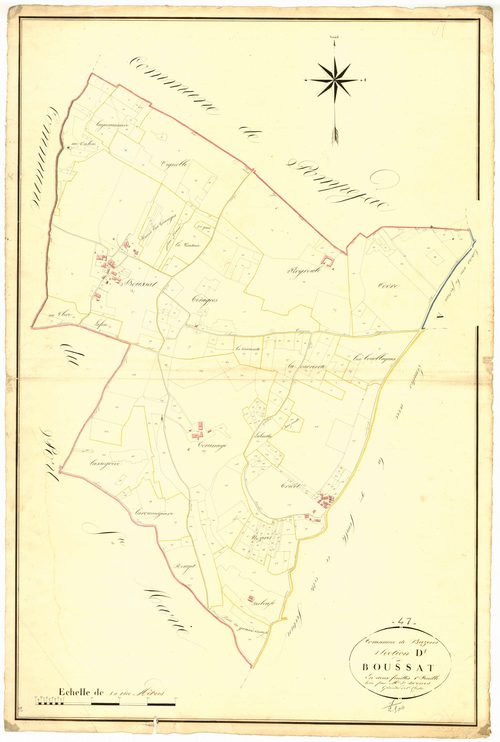 Plan napoléonien, atlas-D1 Boussat, Bazens