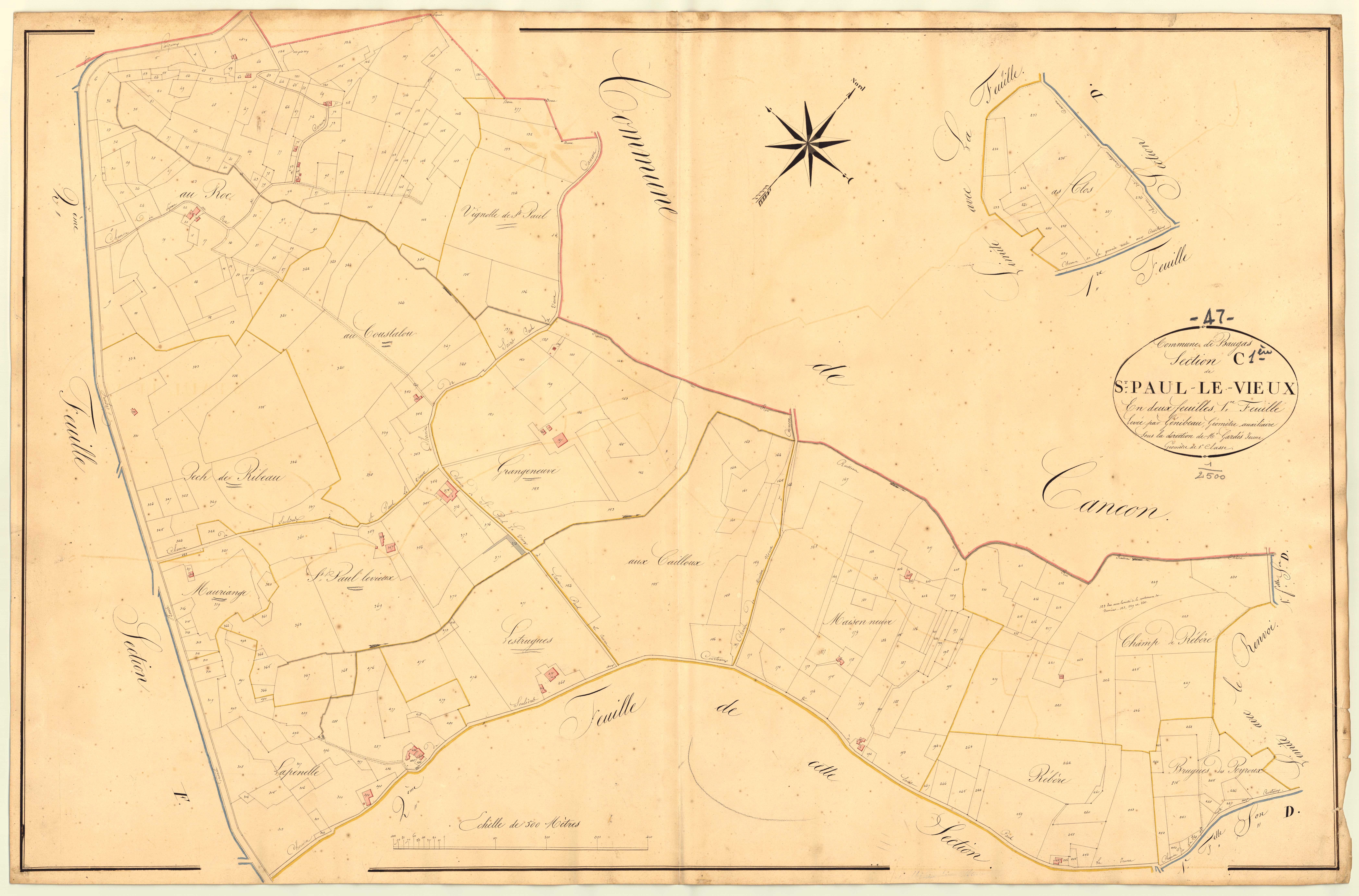Plan napoléonien, atlas-C1 Saint-Paul-le-Vieux, Beaugas