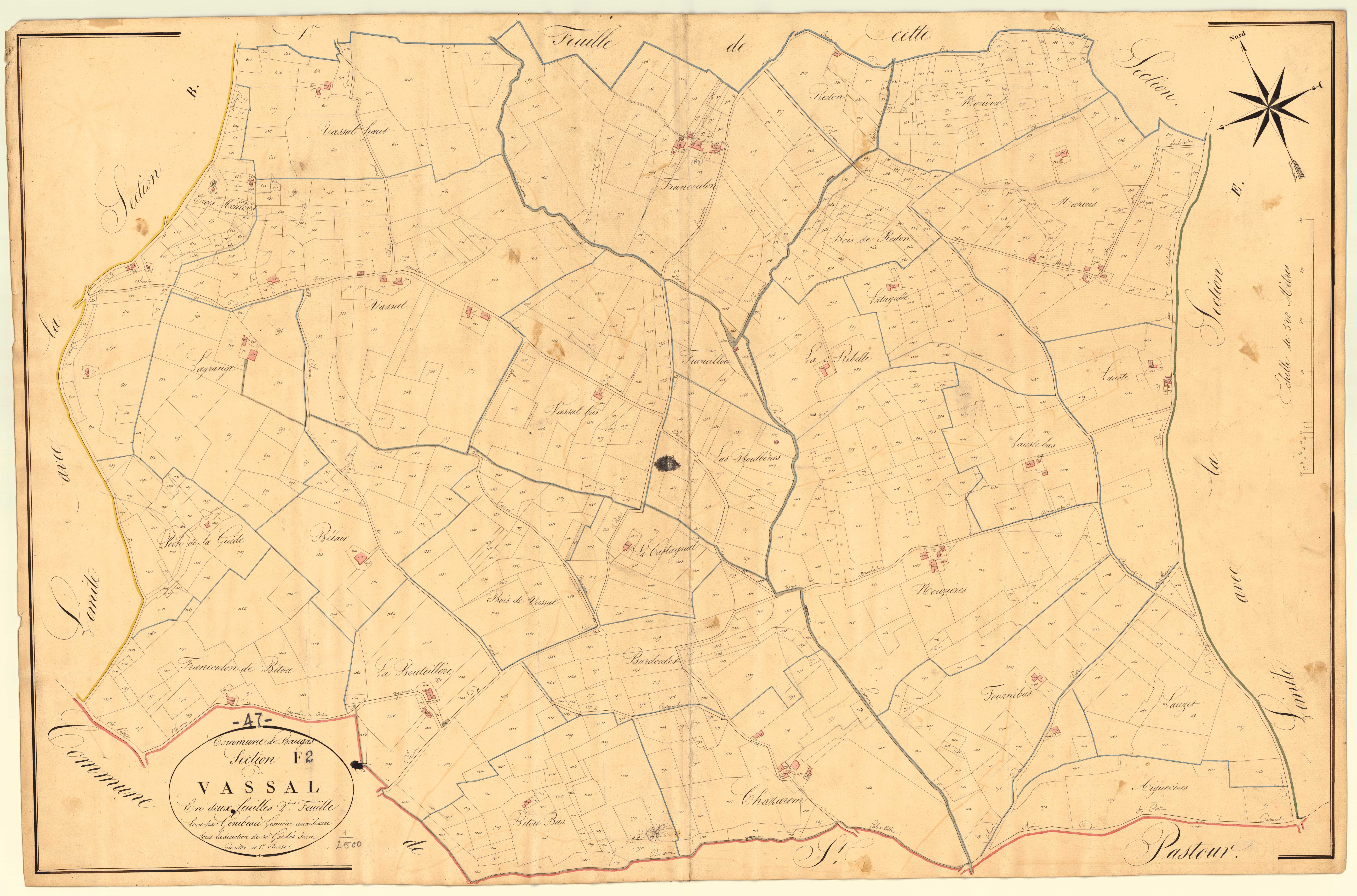 Plan napoléonien, atlas-F2 Vassal, Beaugas