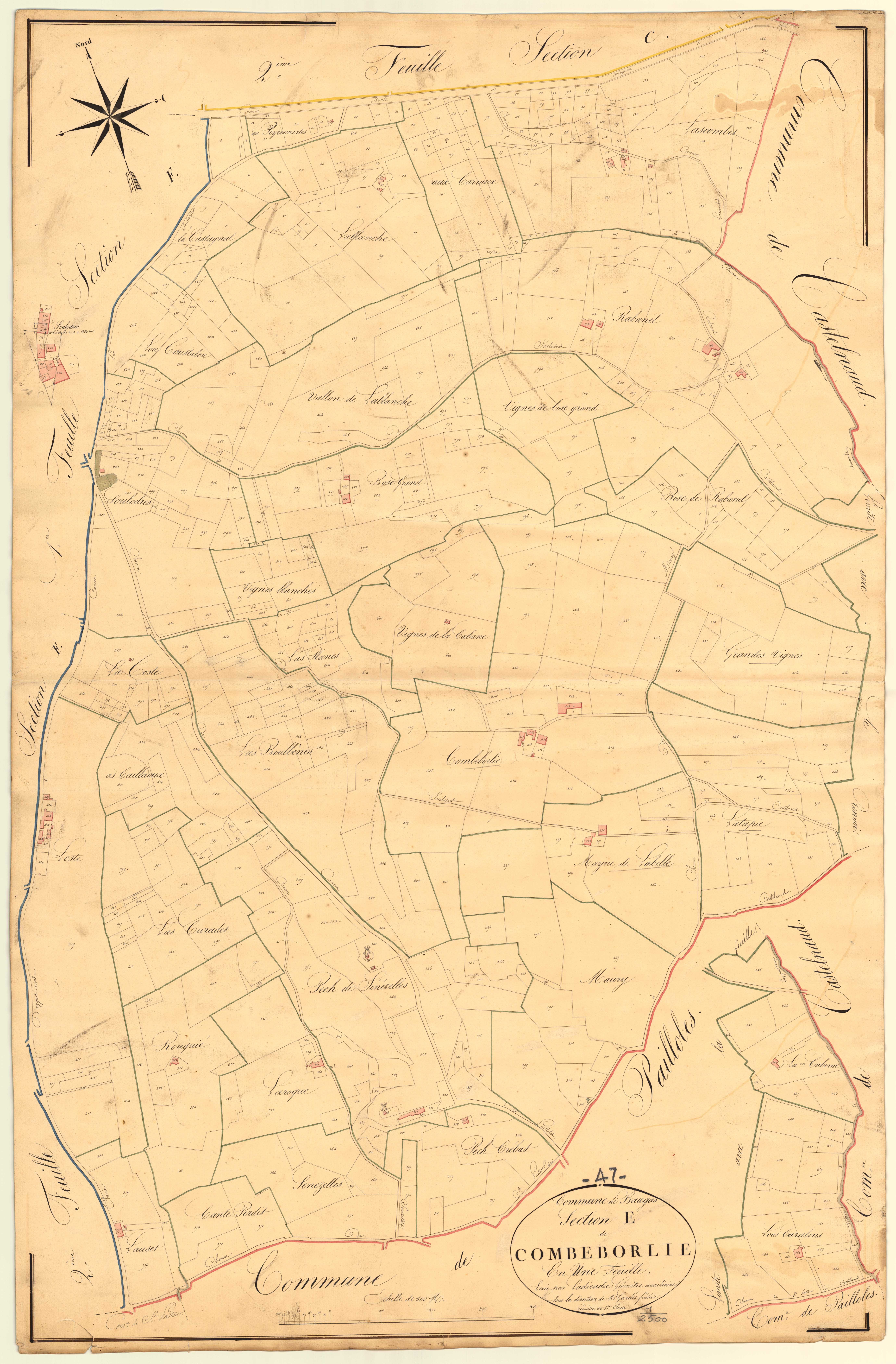 Plan napoléonien, atlas-E Combe-Borlie, Beaugas