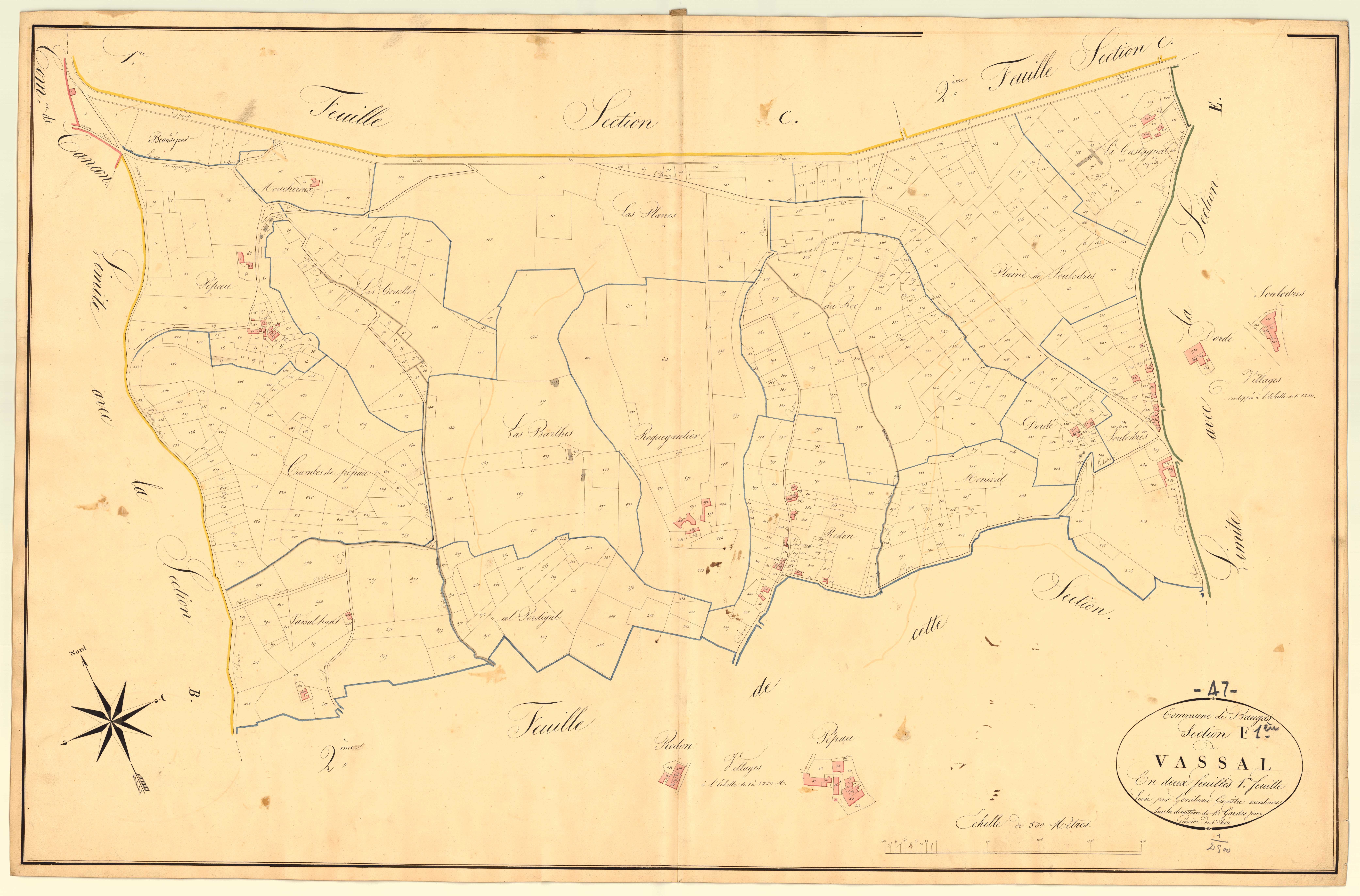 Plan napoléonien, atlas-F1 Vassal, Beaugas