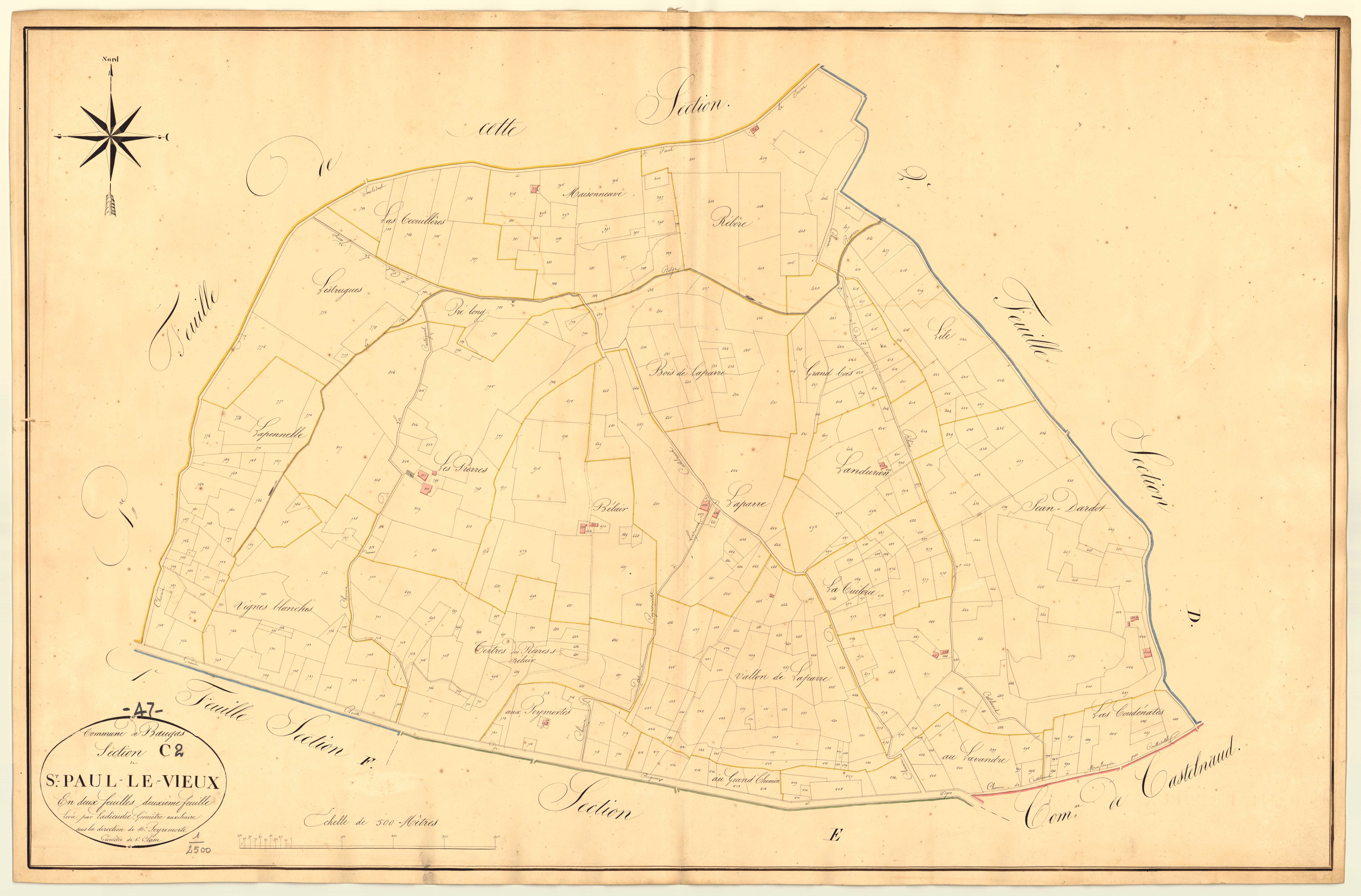 Plan napoléonien, atlas-C2 Saint-Paul-le-Vieux, Beaugas