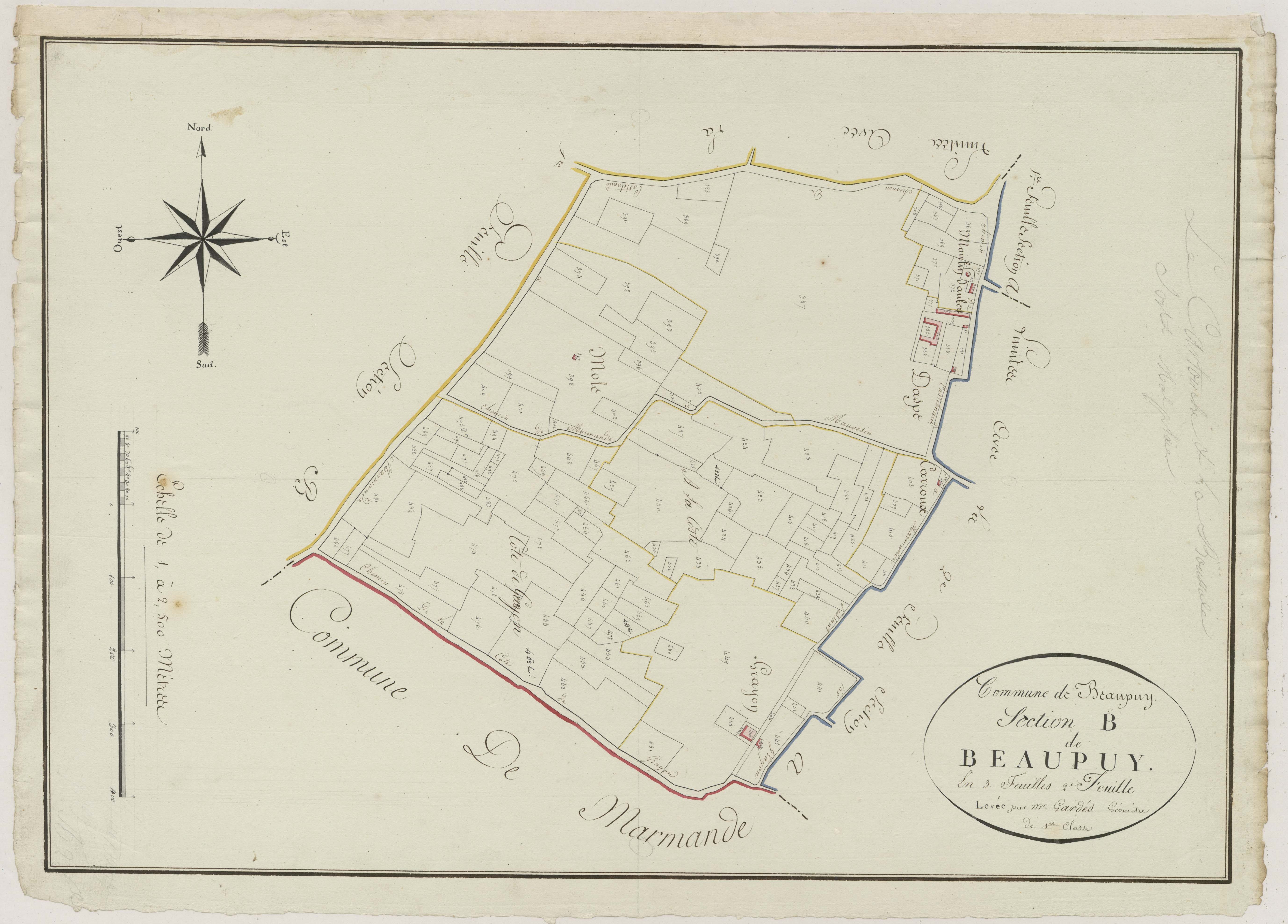 Plan primitif, atlas-B2 Beaupuy, Beaupuy