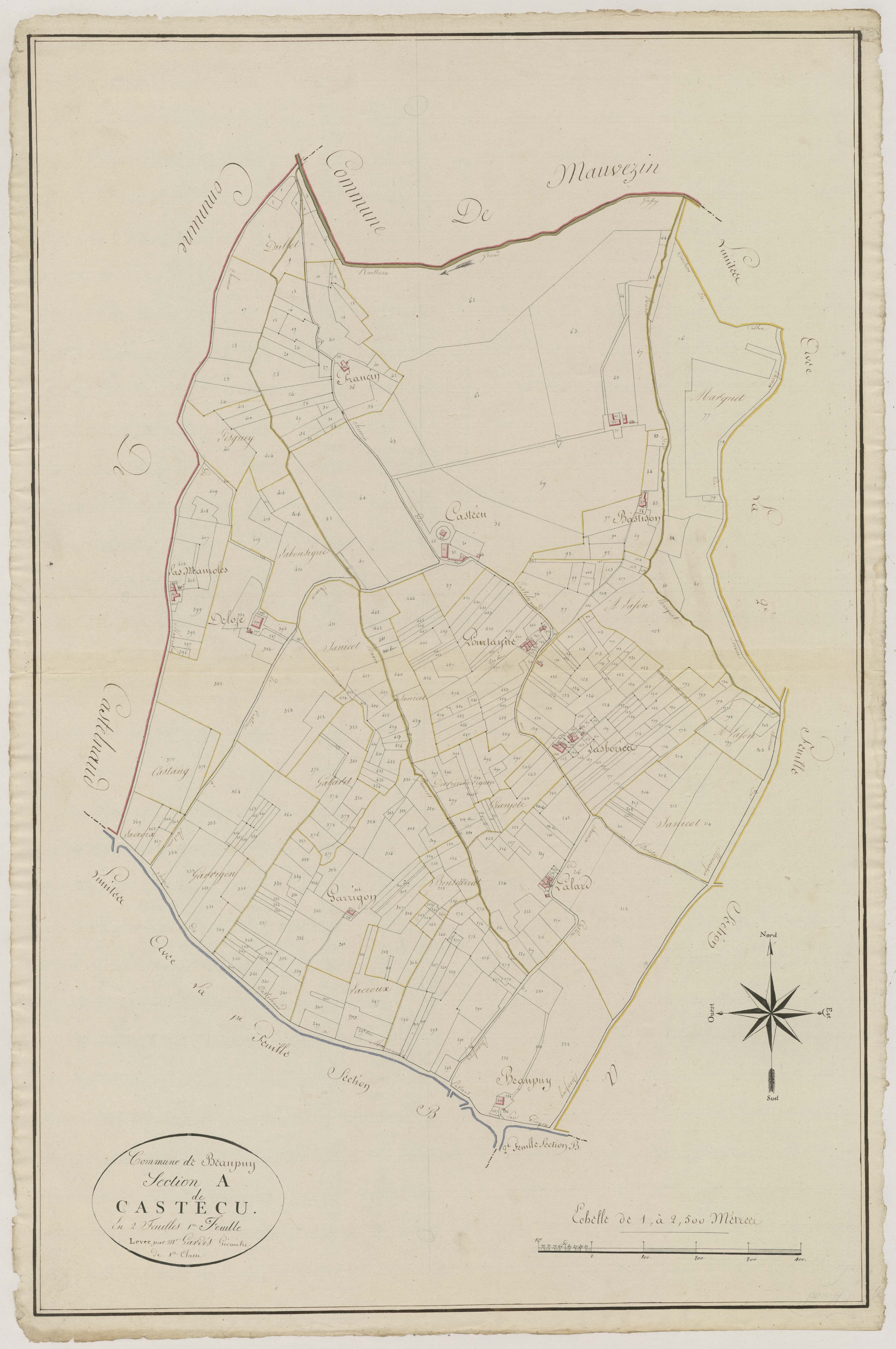 Plan primitif, atlas-A1 Castecu, Beaupuy