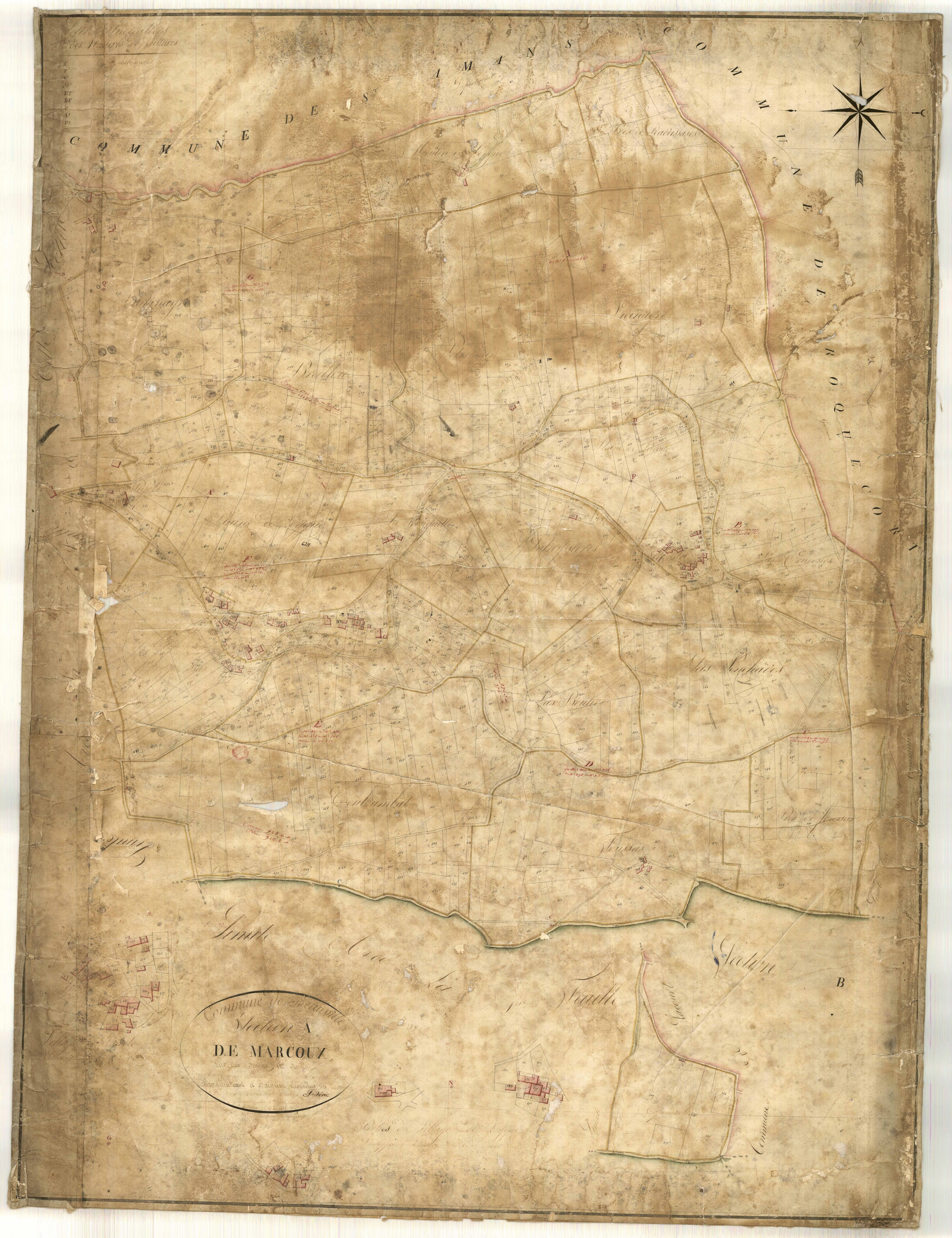 Plan napoléonien, feuille préparatoire-A1 Marcoux, Beauville