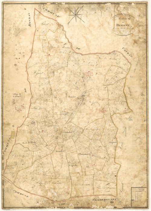 Plan napoléonien, feuille préparatoire-G2 Bimon, Beauville