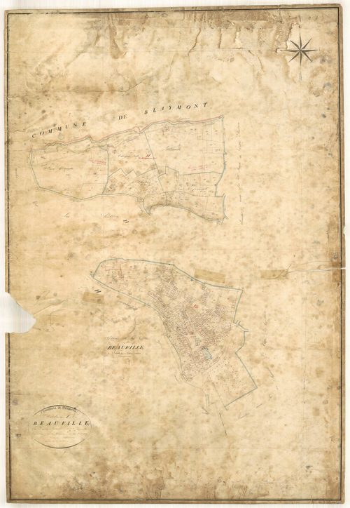 Plan napoléonien, feuille préparatoire-I2 Beauville, Beauville