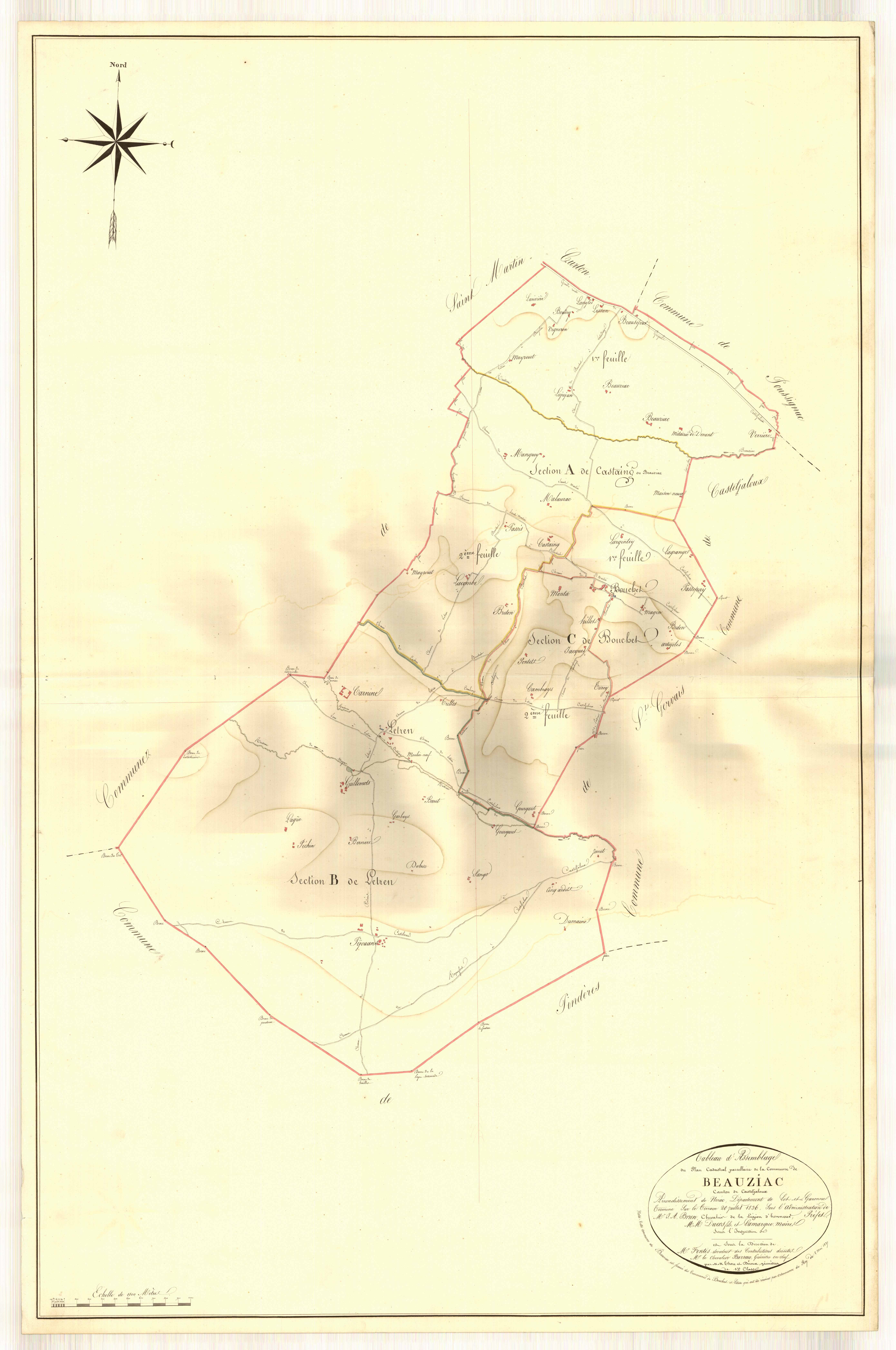 Plan napoléonien, atlas-TA, Beauziac