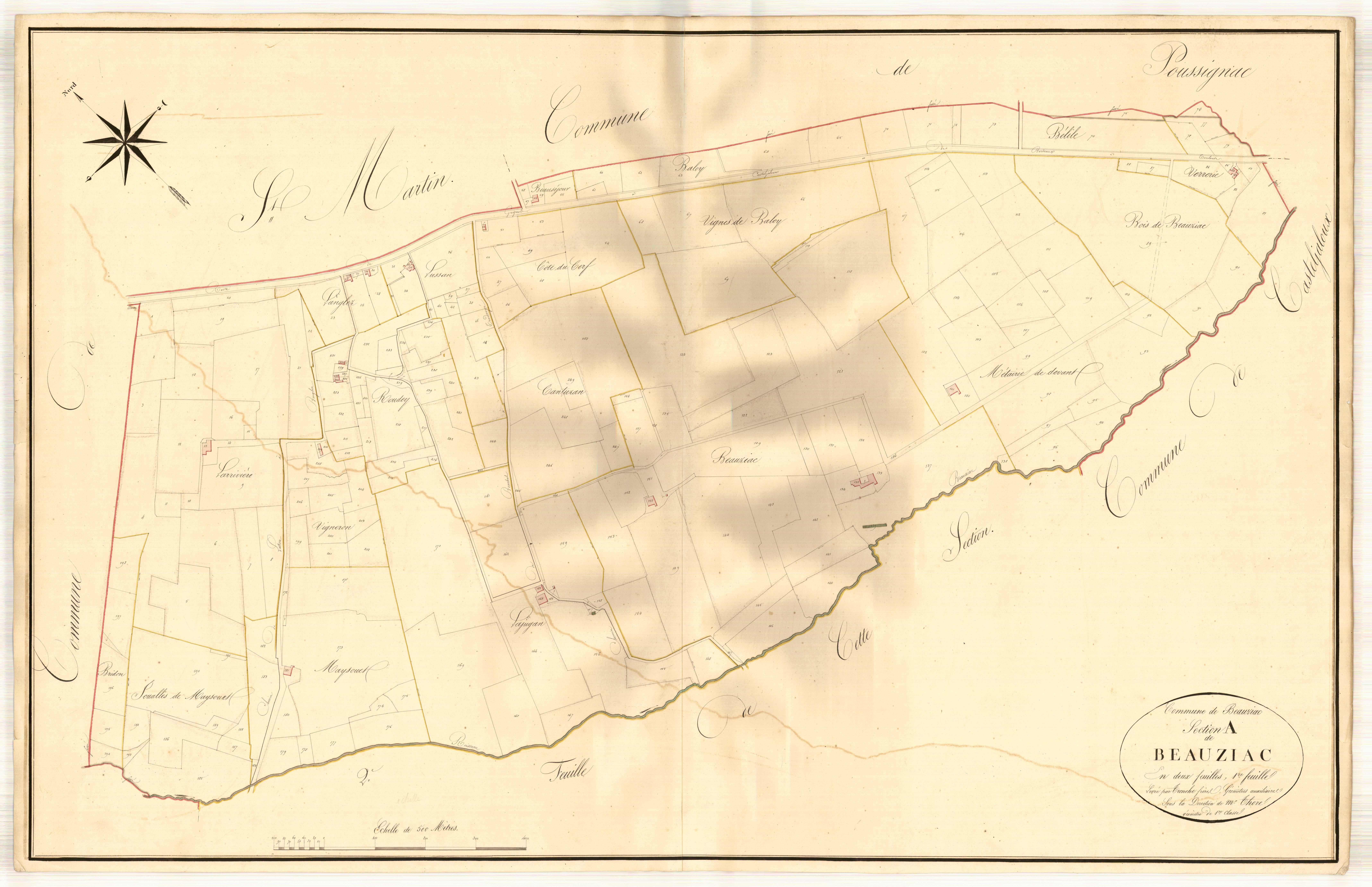 Plan napoléonien, atlas-A1 Castaing, Beauziac