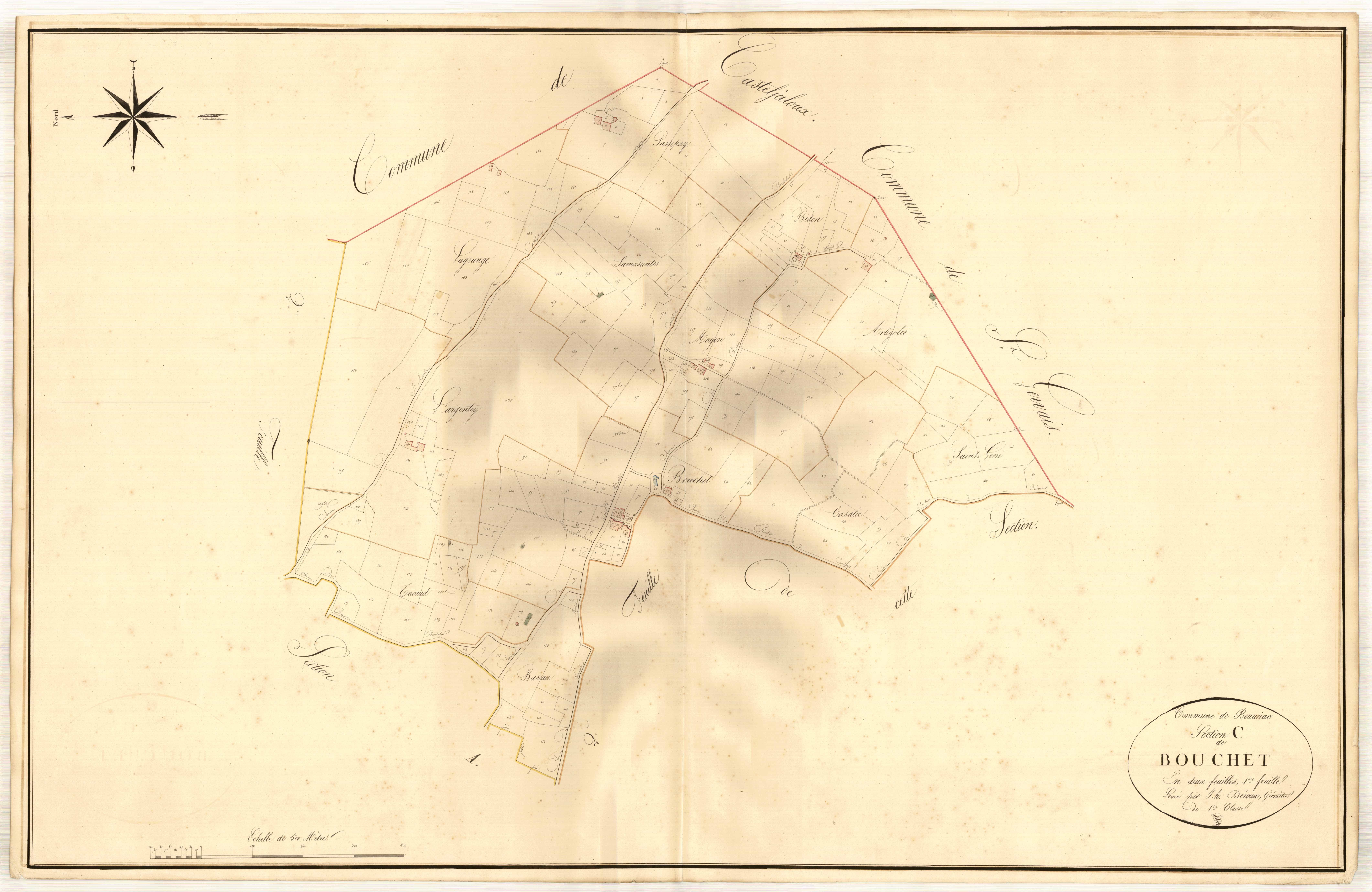 Plan napoléonien, atlas-C1 Bouchert, Beauziac