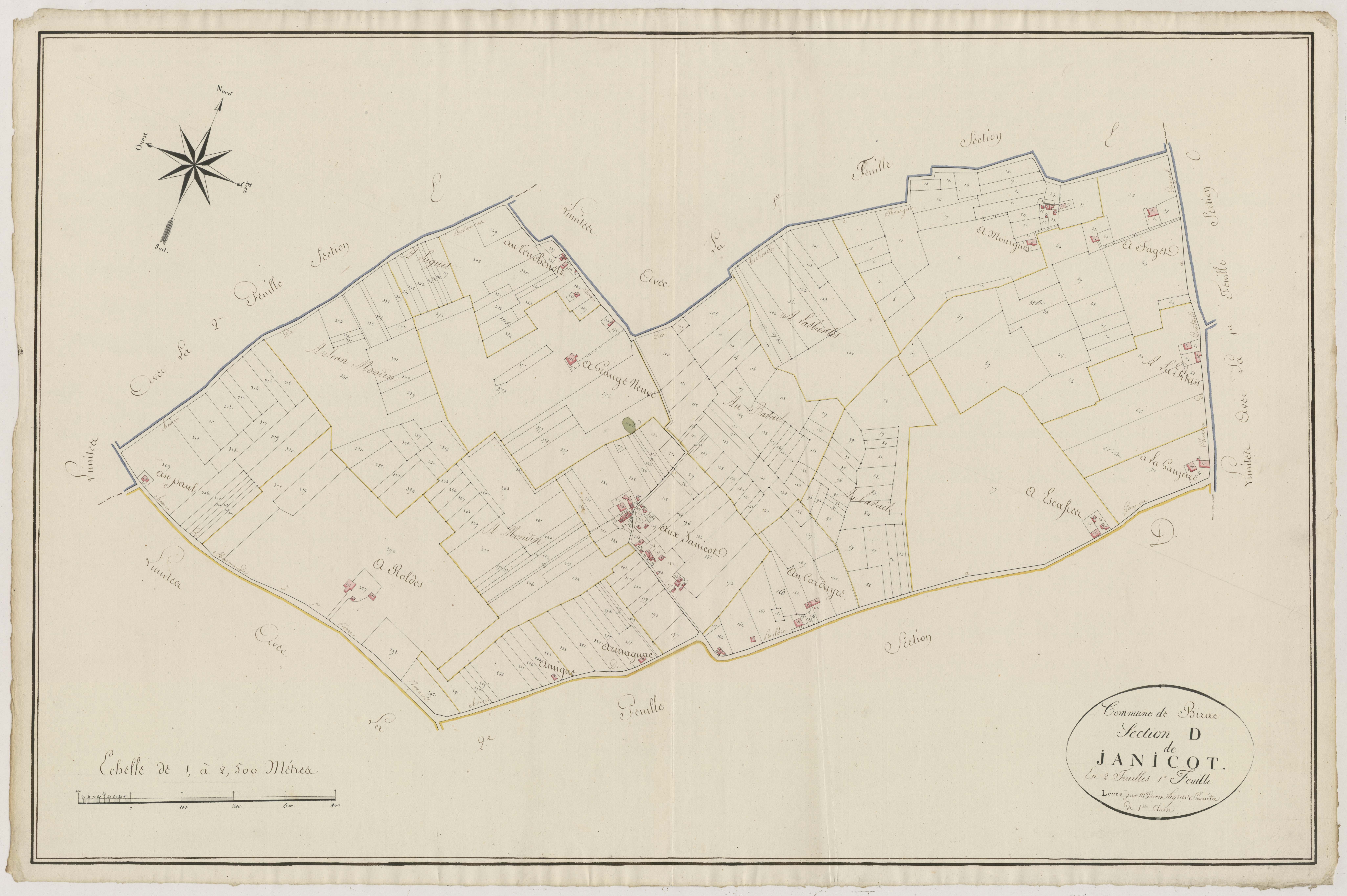Plan primitif, atlas-D1 Janicot, Birac-sur-Trec