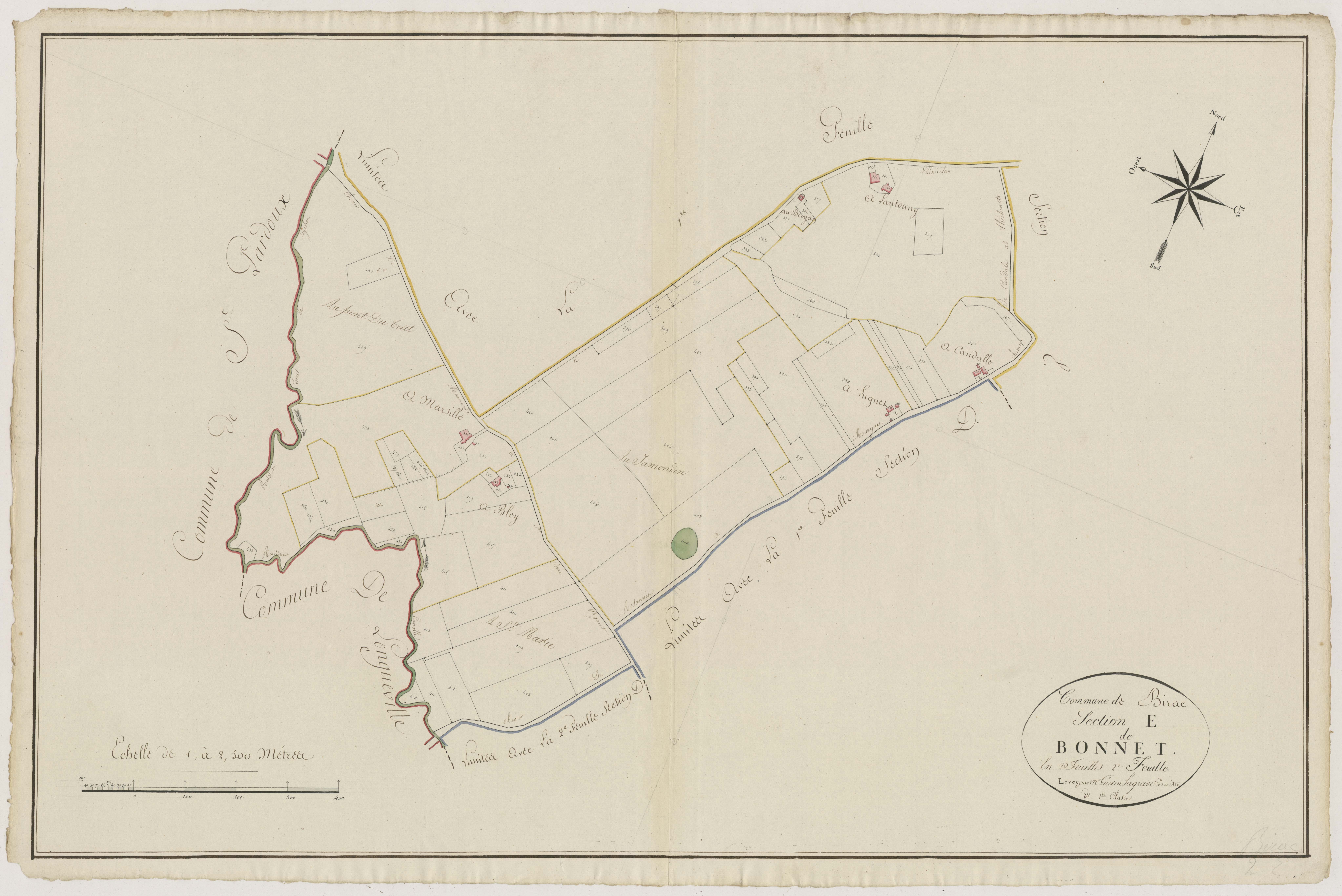 Plan primitif, atlas-E2 Bonnet, Birac-sur-Trec