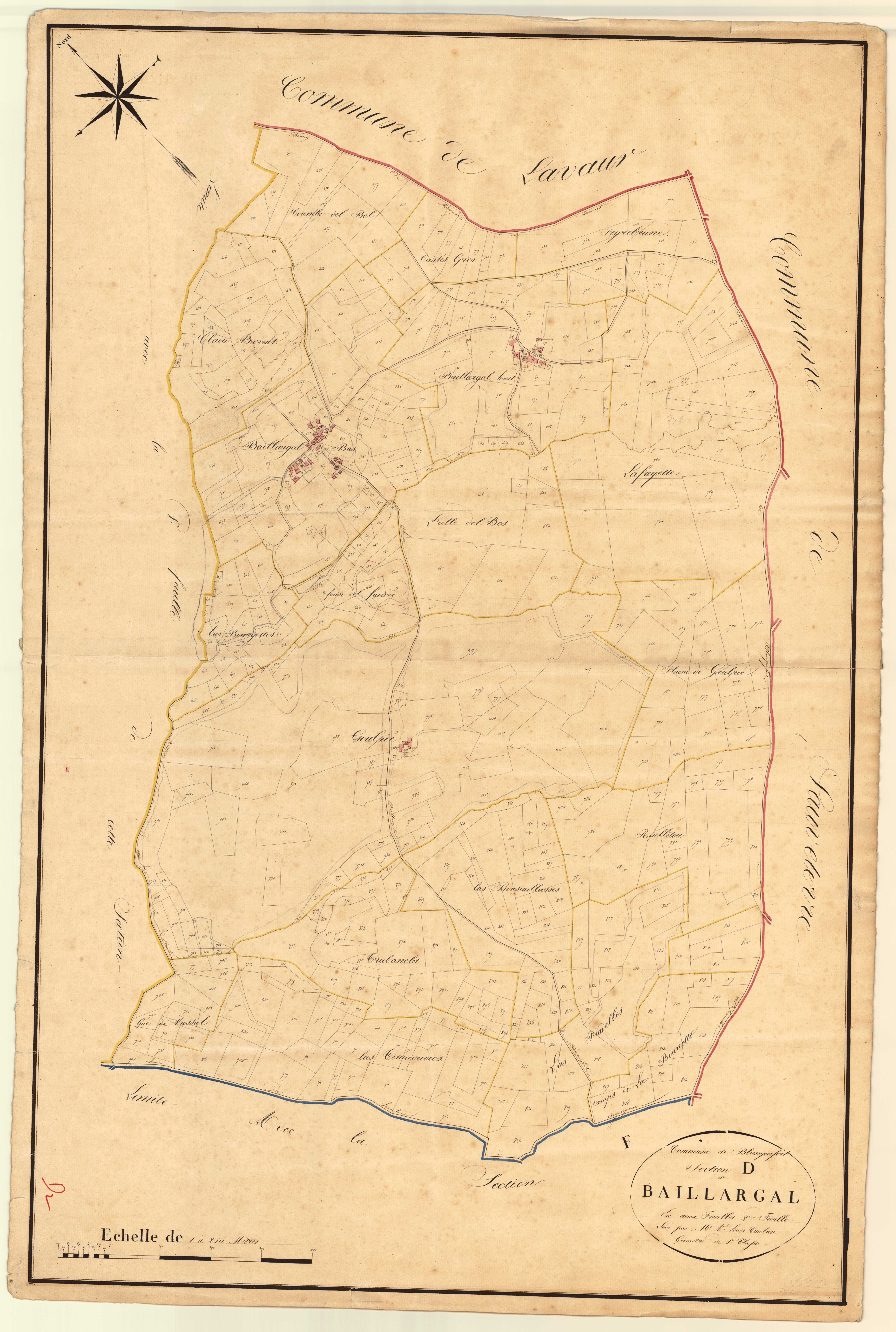 Plan napoléonien, atlas-D2 Baillargal, Blanquefort-sur-Briolance