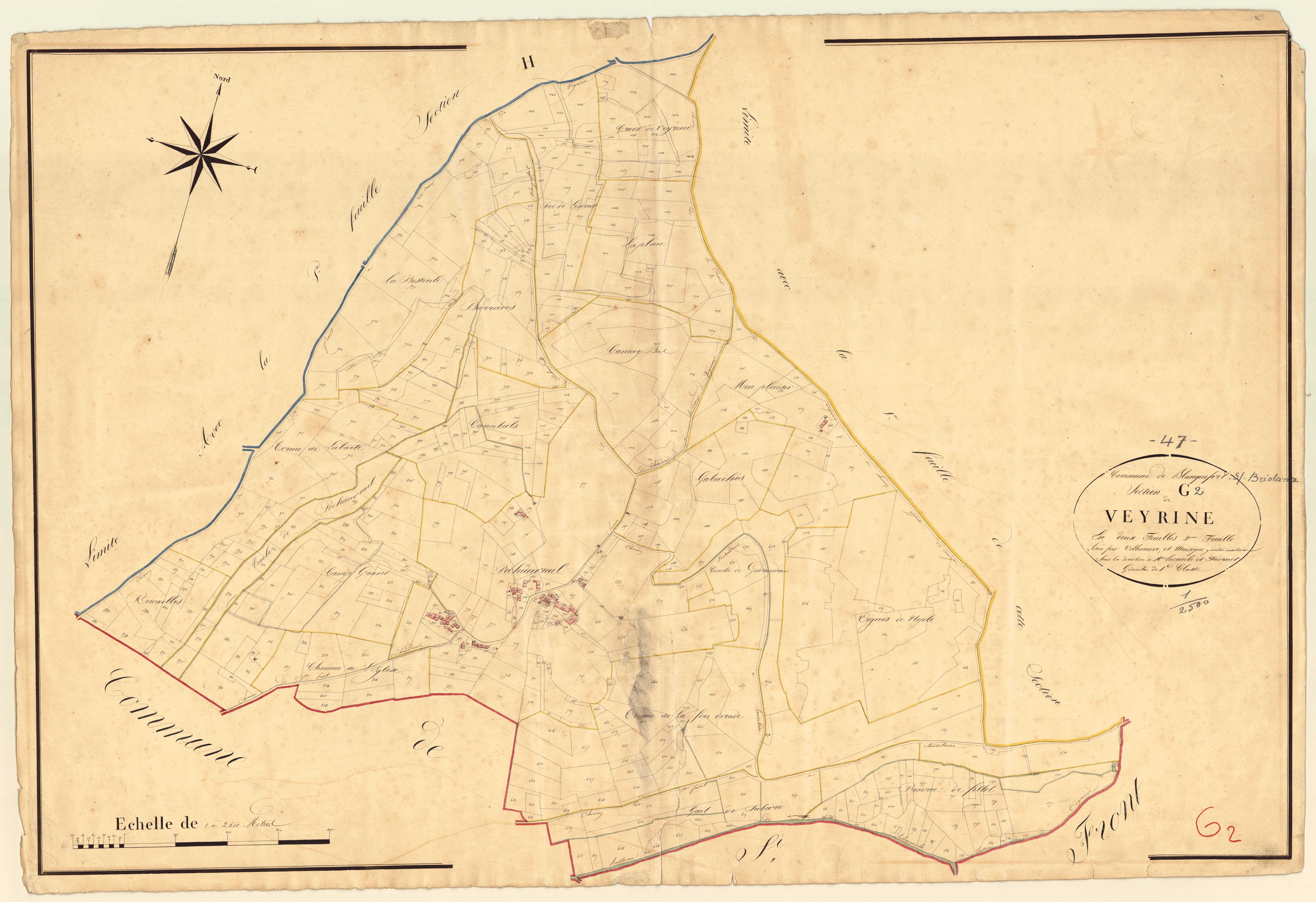 Plan napoléonien, atlas-G2 Veyrine, Blanquefort-sur-Briolance