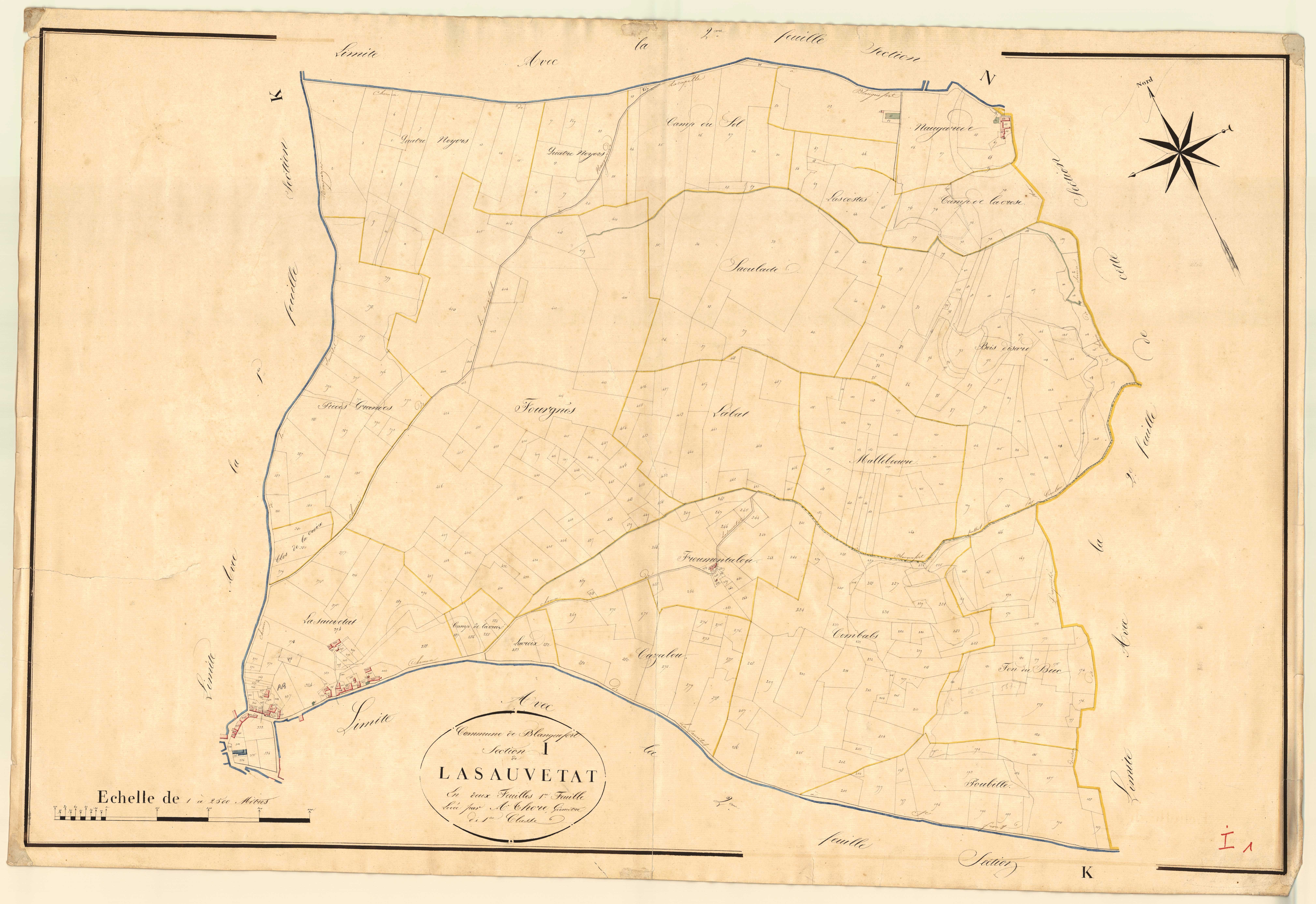 Plan napoléonien, atlas-I1 La Sauvetat, Blanquefort-sur-Briolance