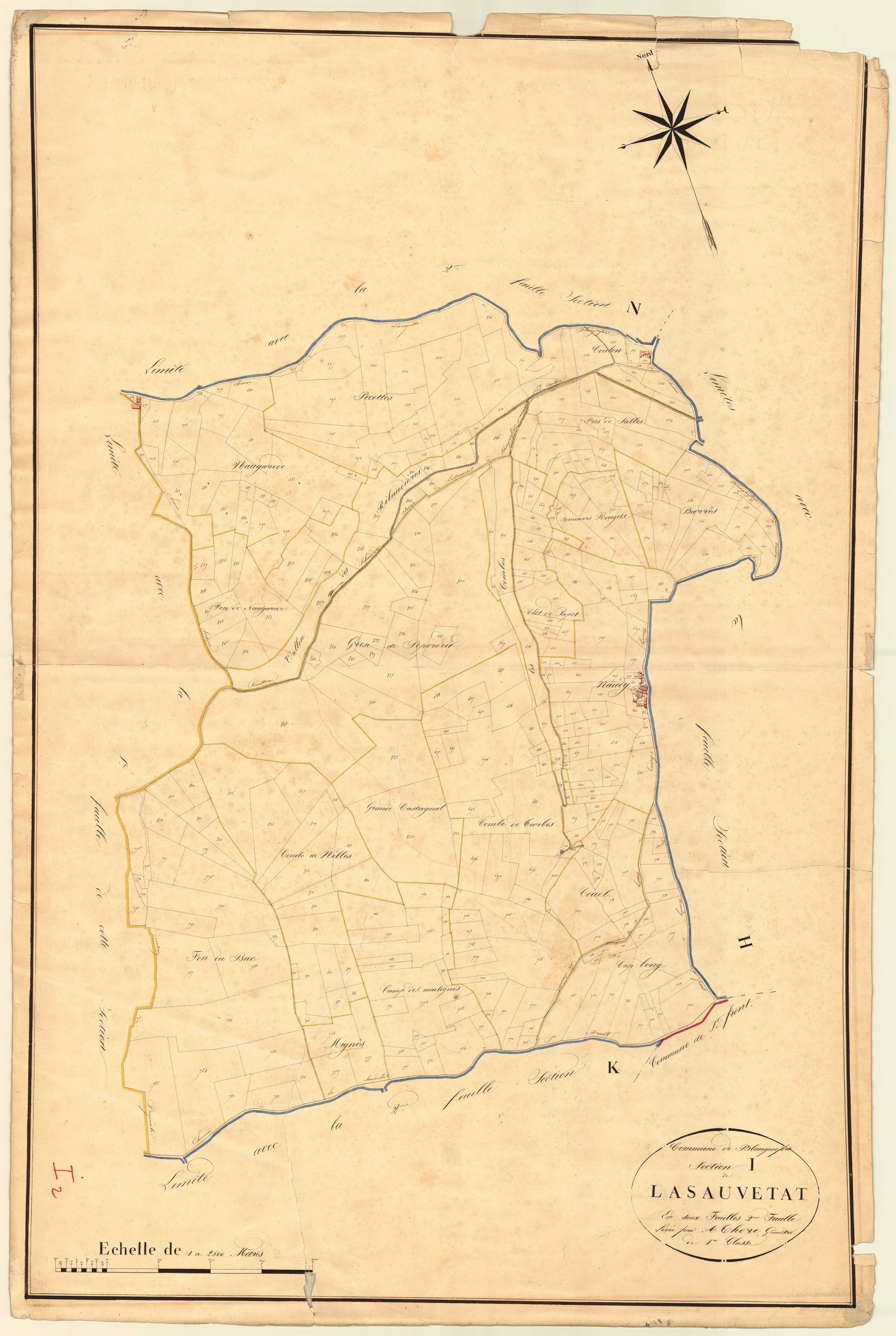 Plan napoléonien, atlas-I2 La Sauvetat, Blanquefort-sur-Briolance