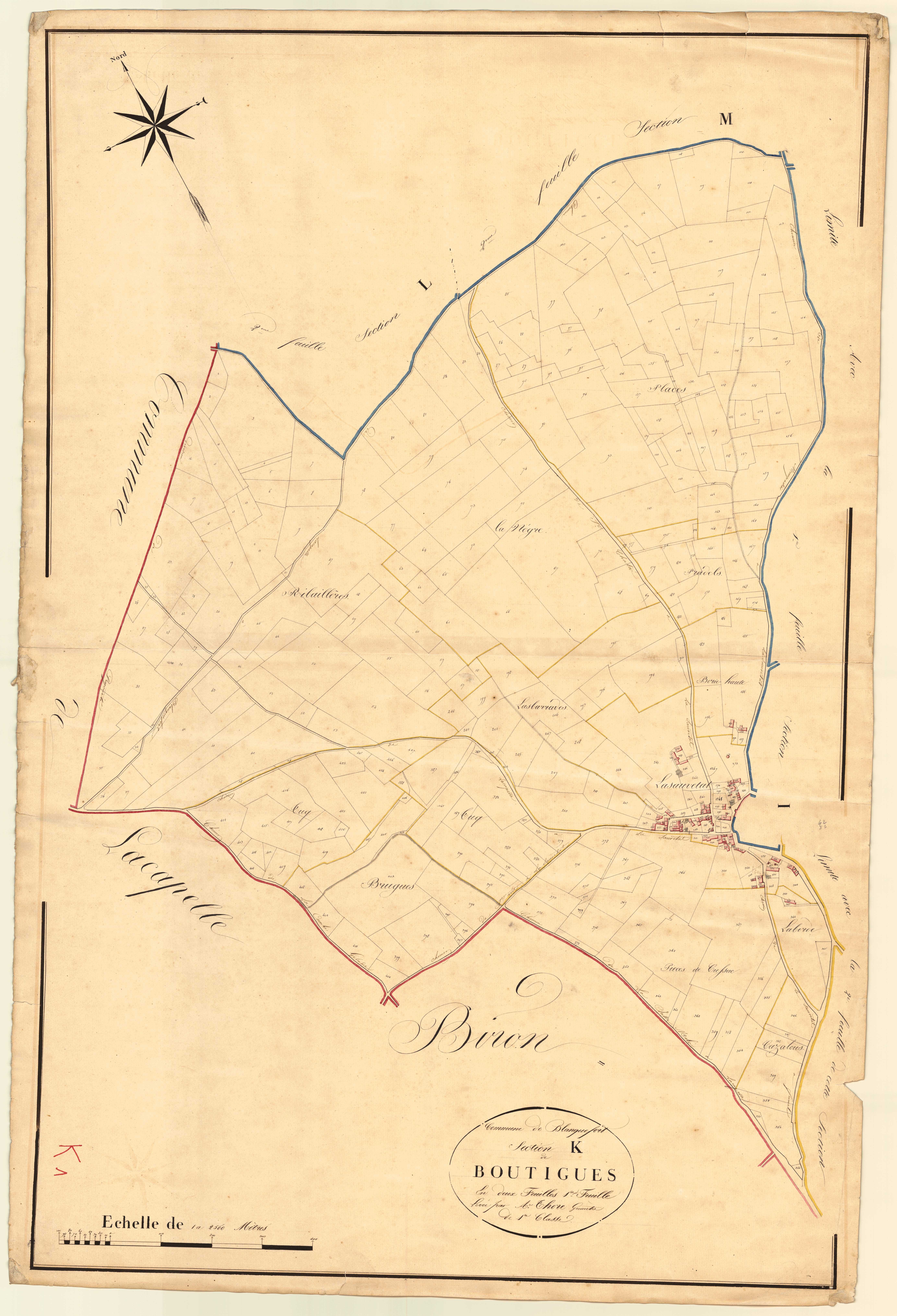 Plan napoléonien, atlas-K1 Boutigues, Blanquefort-sur-Briolance