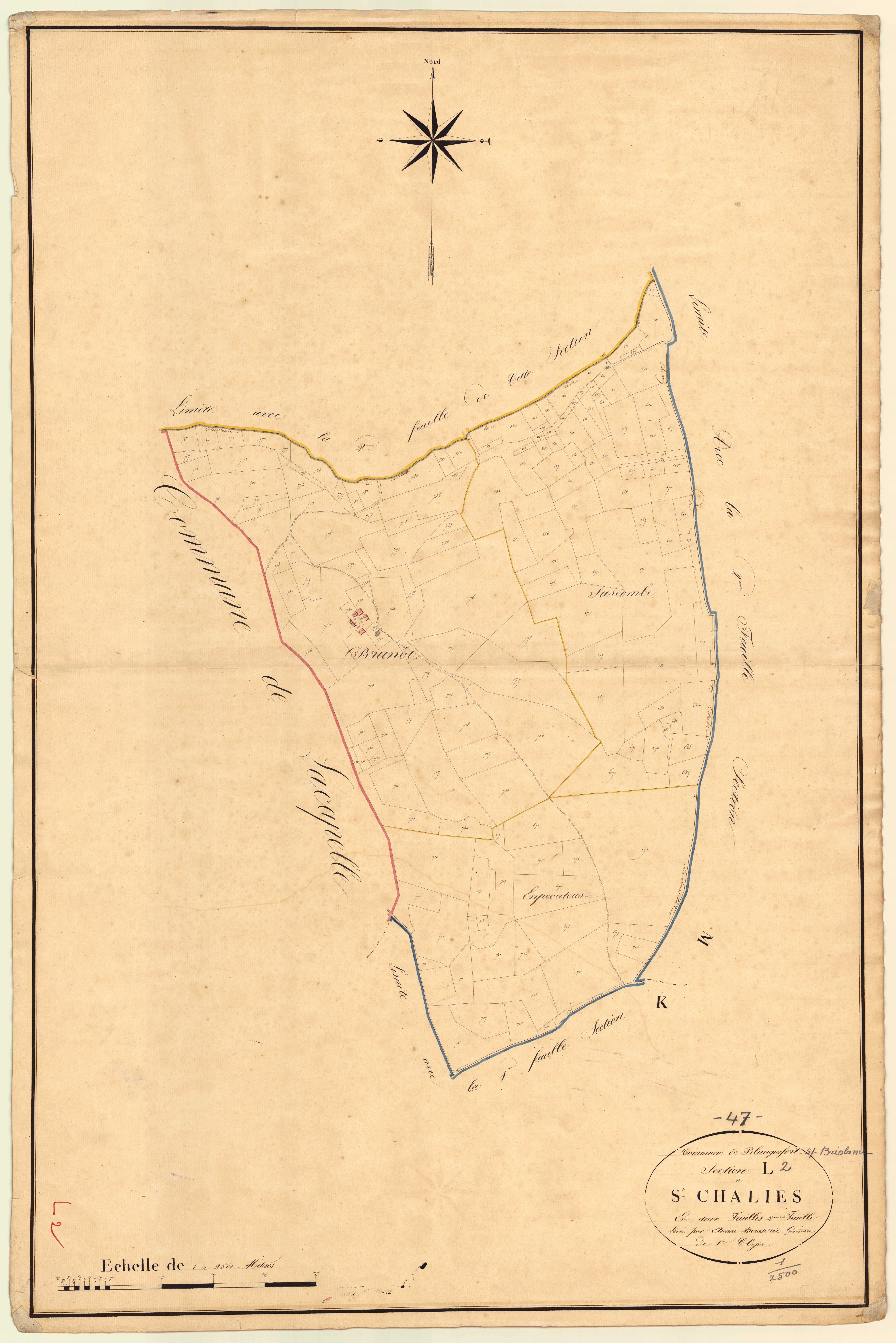 Plan napoléonien, atlas-L2 Saint-Chalies, Blanquefort-sur-Briolance