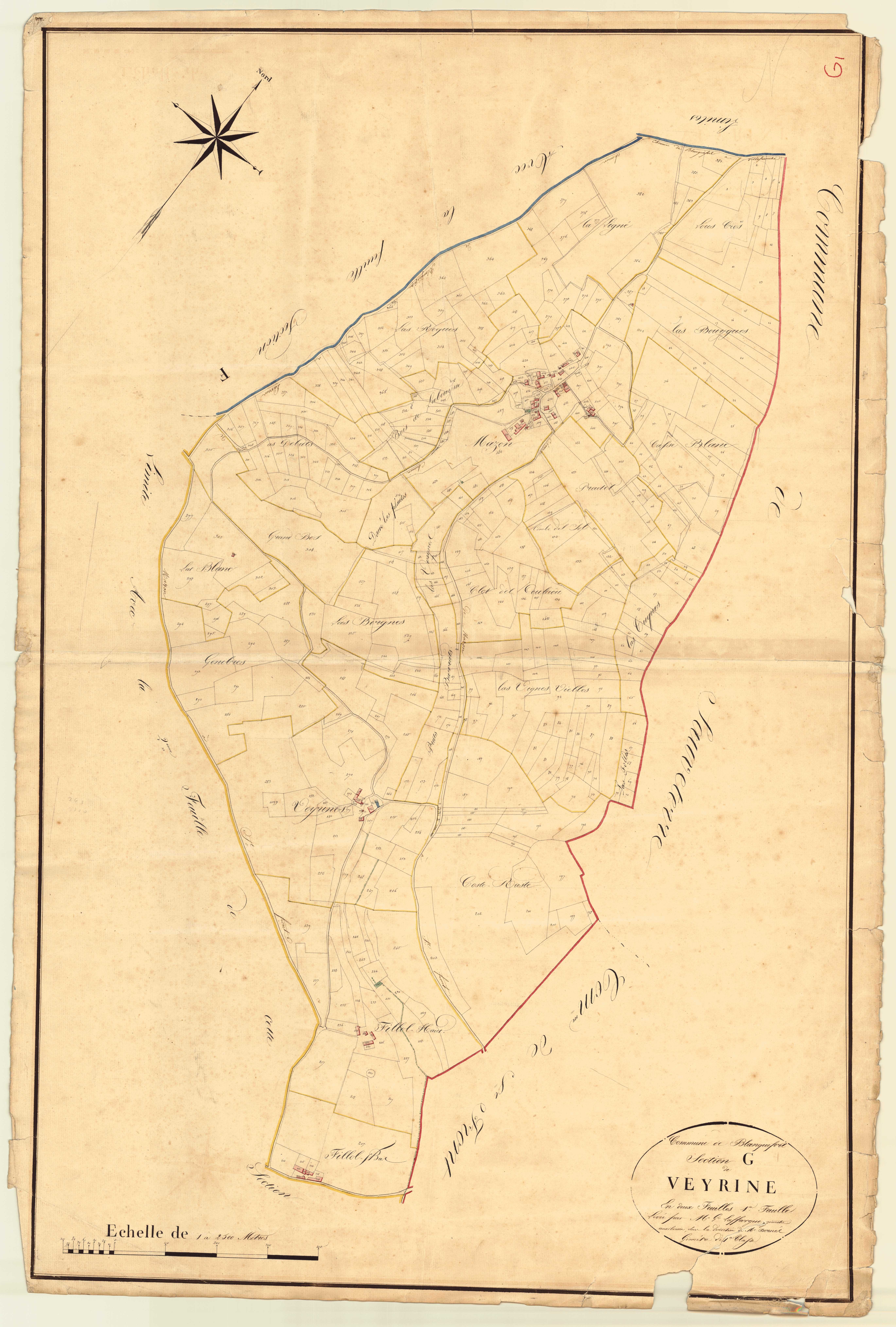 Plan napoléonien, atlas-G1 Veyrine, Blanquefort-sur-Briolance