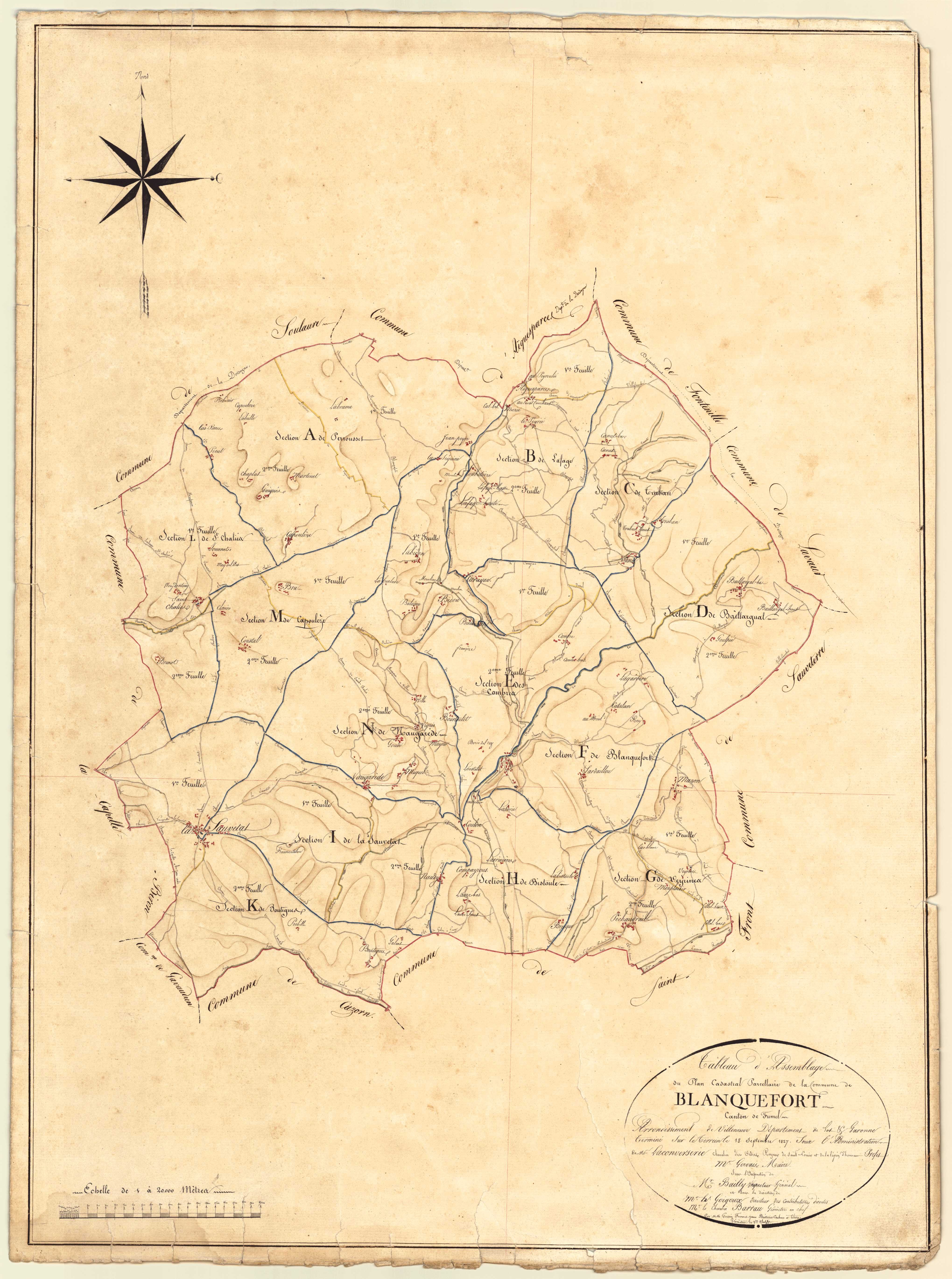 Plan napoléonien, atlas-TA, Blanquefort-sur-Briolance