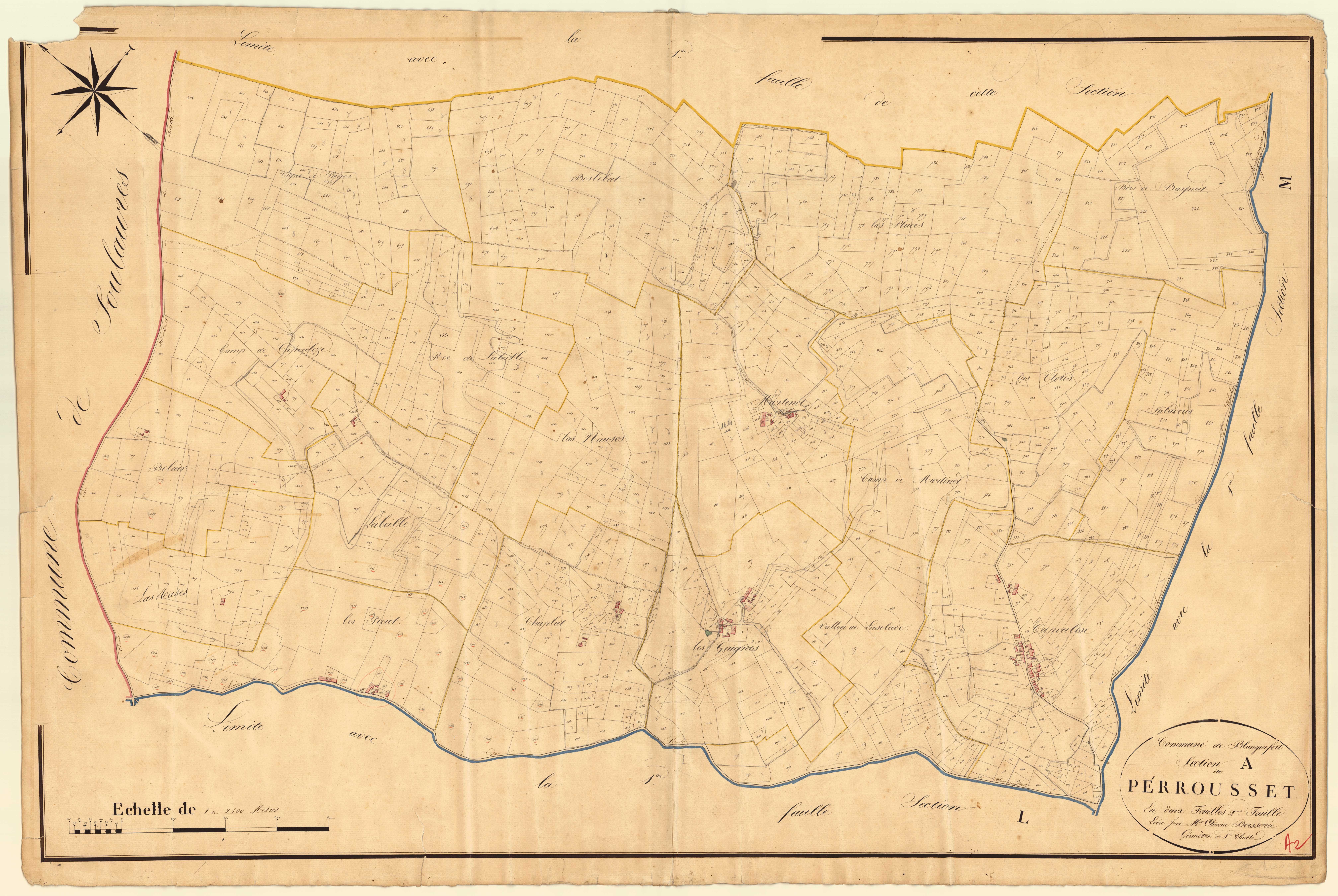 Plan napoléonien, atlas-A2 Perrousset, Blanquefort-sur-Briolance