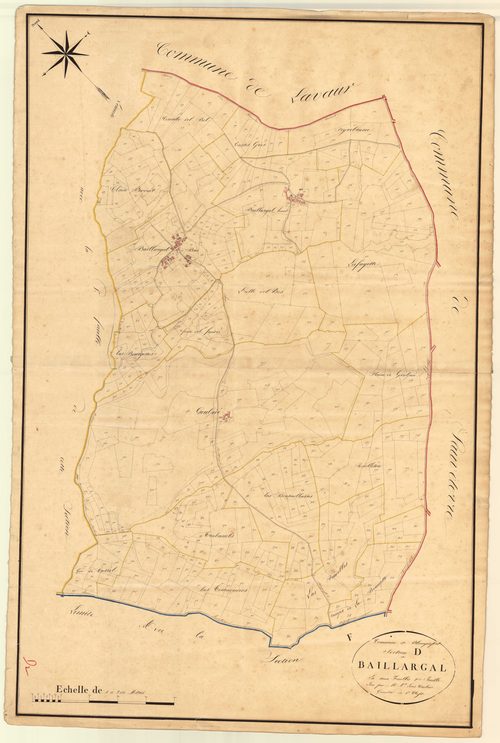 Plan napoléonien, atlas-D2 Baillargal, Blanquefort-sur-Briolance