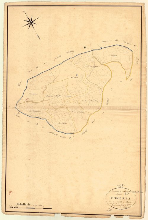 Plan napoléonien, atlas-E1 Combres, Blanquefort-sur-Briolance