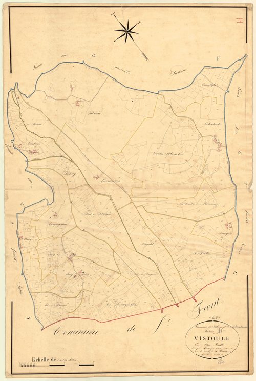 Plan napoléonien, atlas-H Vistoule, Blanquefort-sur-Briolance